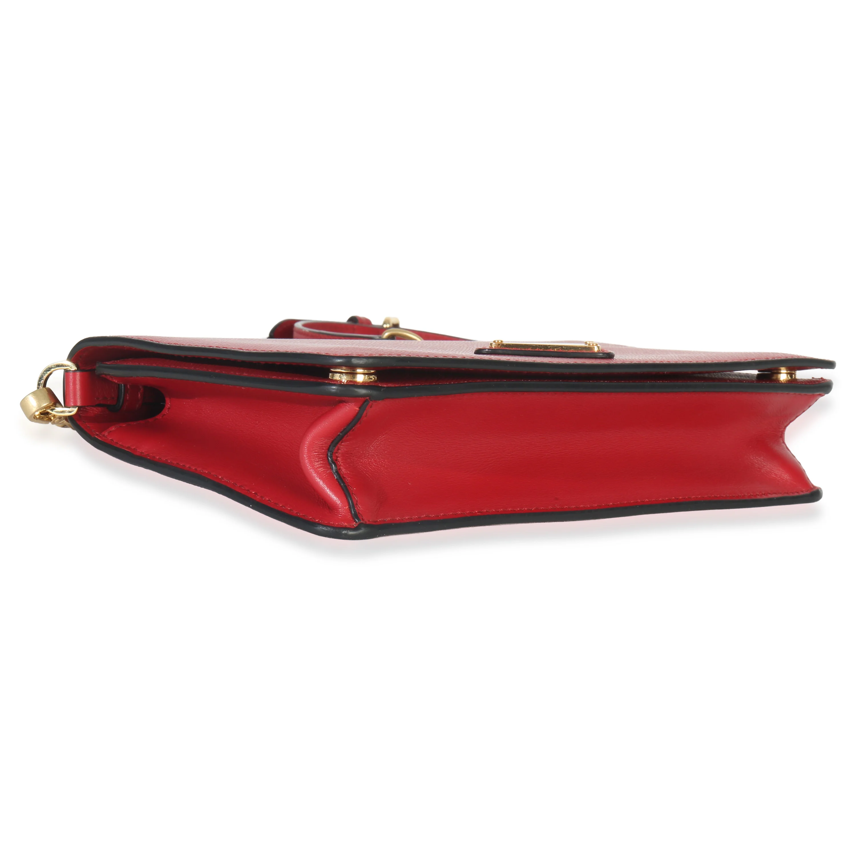 Red Saffiano Triangle Logo Mini Crossbody - Image 6