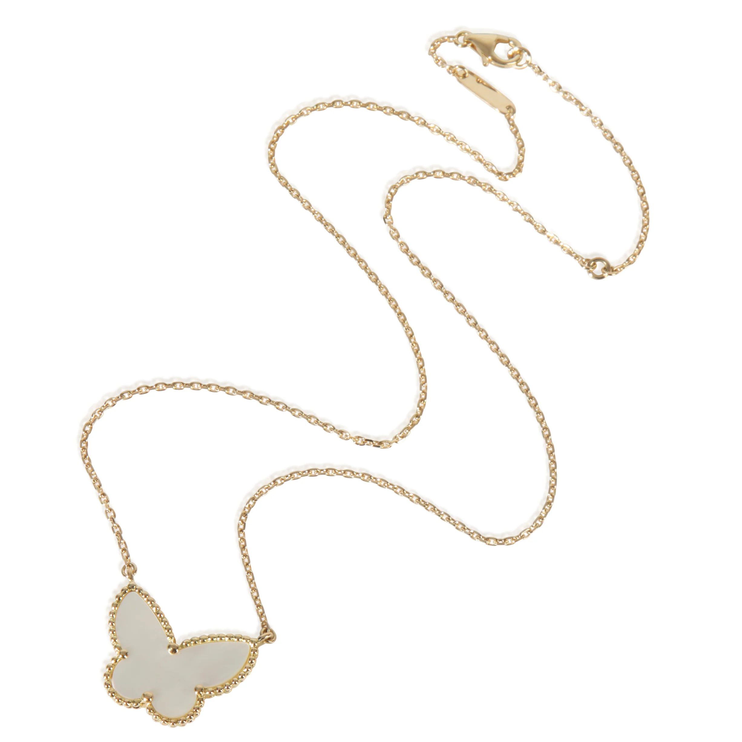 Yellow Gold Mother Of Pearl Lucky Alhambra Pendant - Image 3