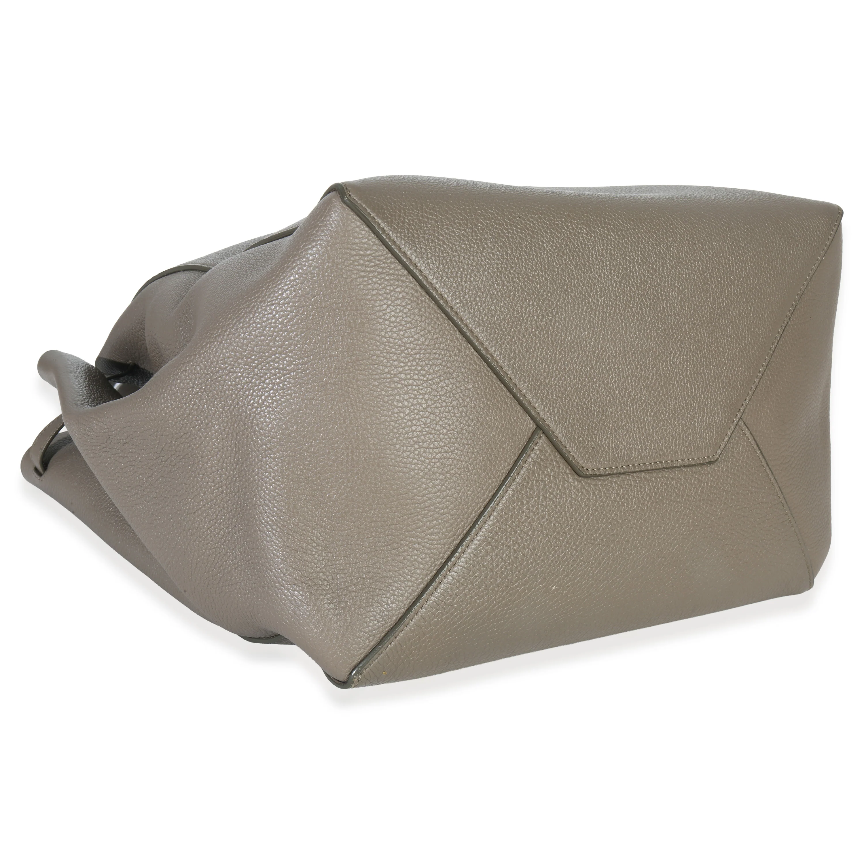 Taupe Soft Grained Calfskin Small Belt Cabas Phantom Tote - Image 6