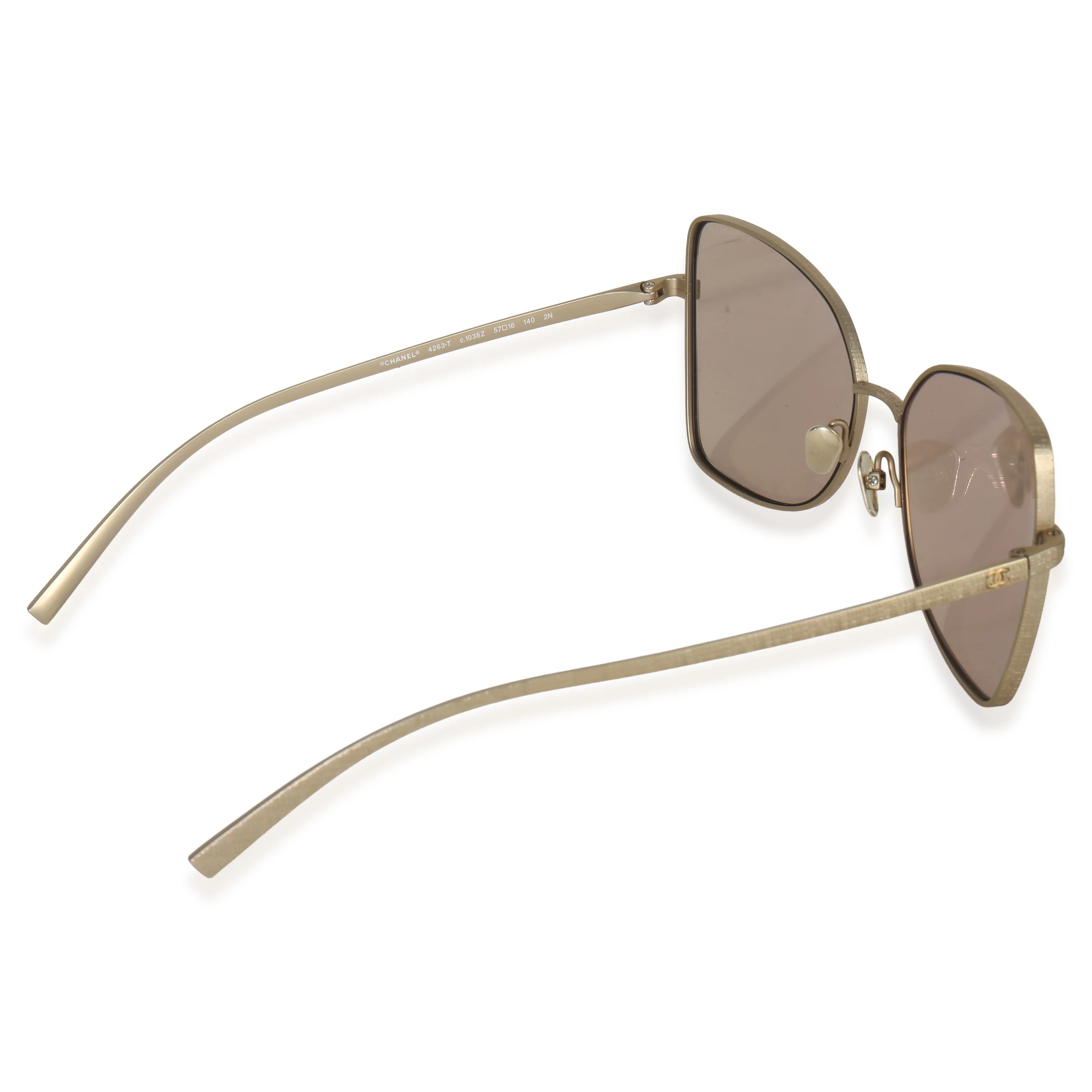 Matte Gold Titanium Oversized CC Sunglasses - Image 4