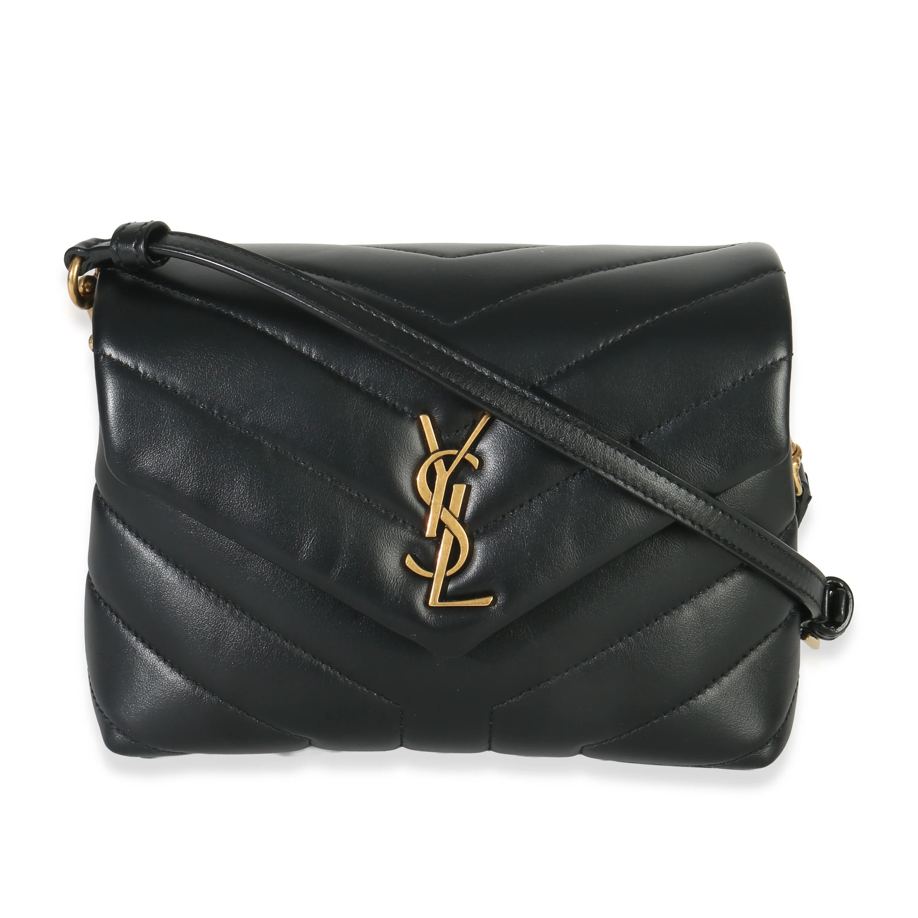 Black Y Quilted Calfskin Toy Loulou Crossbody Bag