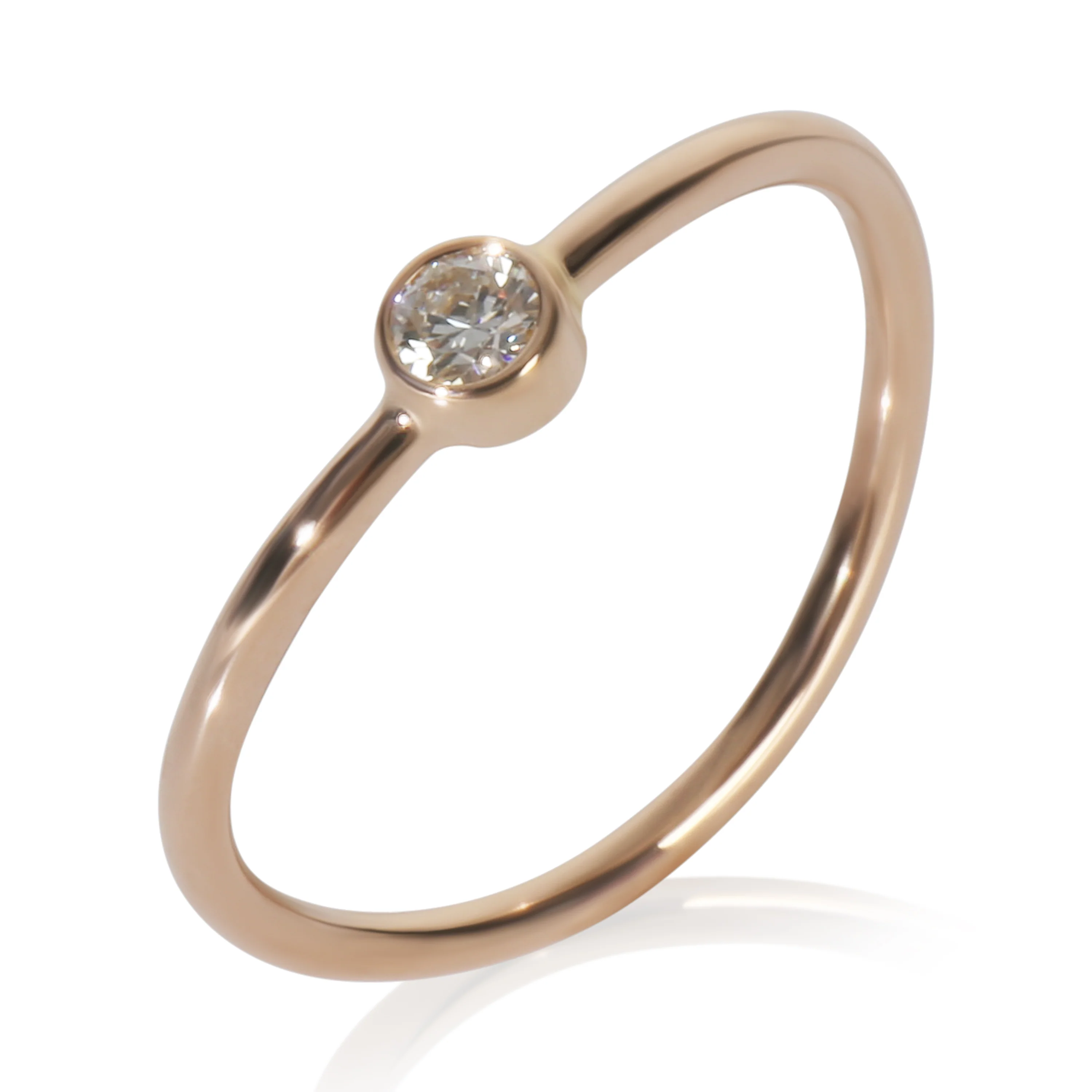 Rose Gold Diamond Elsa Peretti Single Row Wave Ring - Image 6