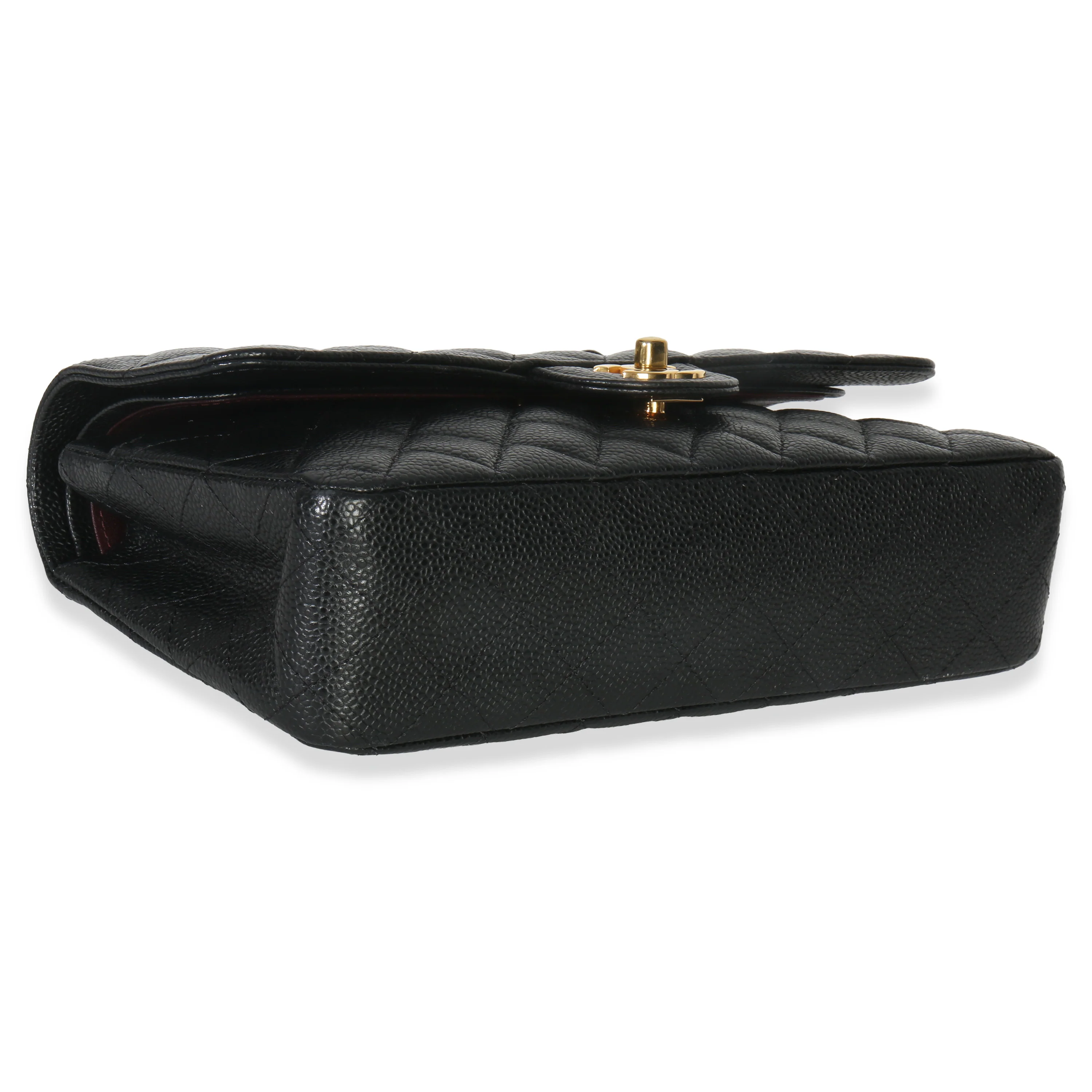 Black Quilted Caviar Medium Classic Double Flap Handbag - Image 7