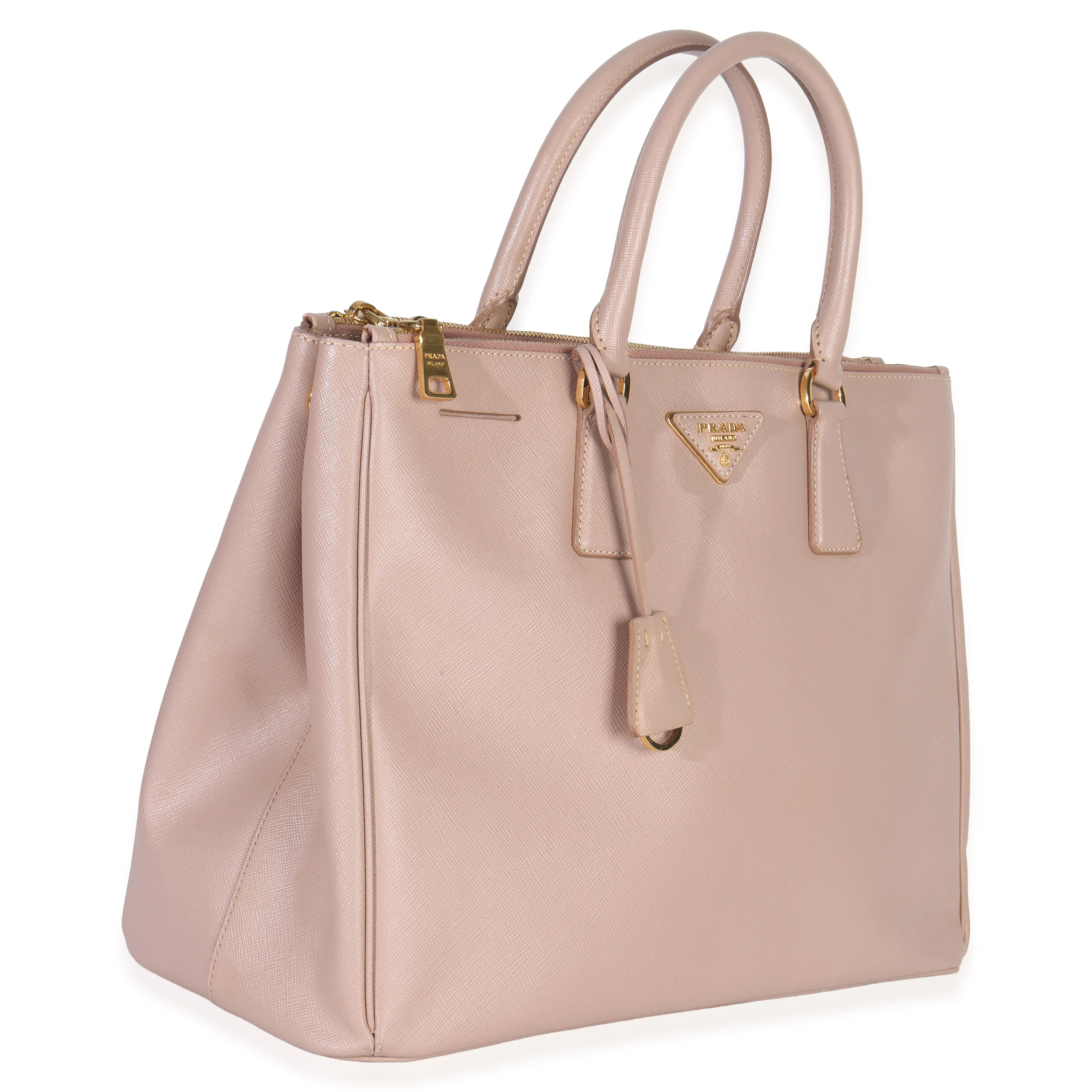 Pink Saffiano Galleria Lux Medium Double Zip Tote - Image 2
