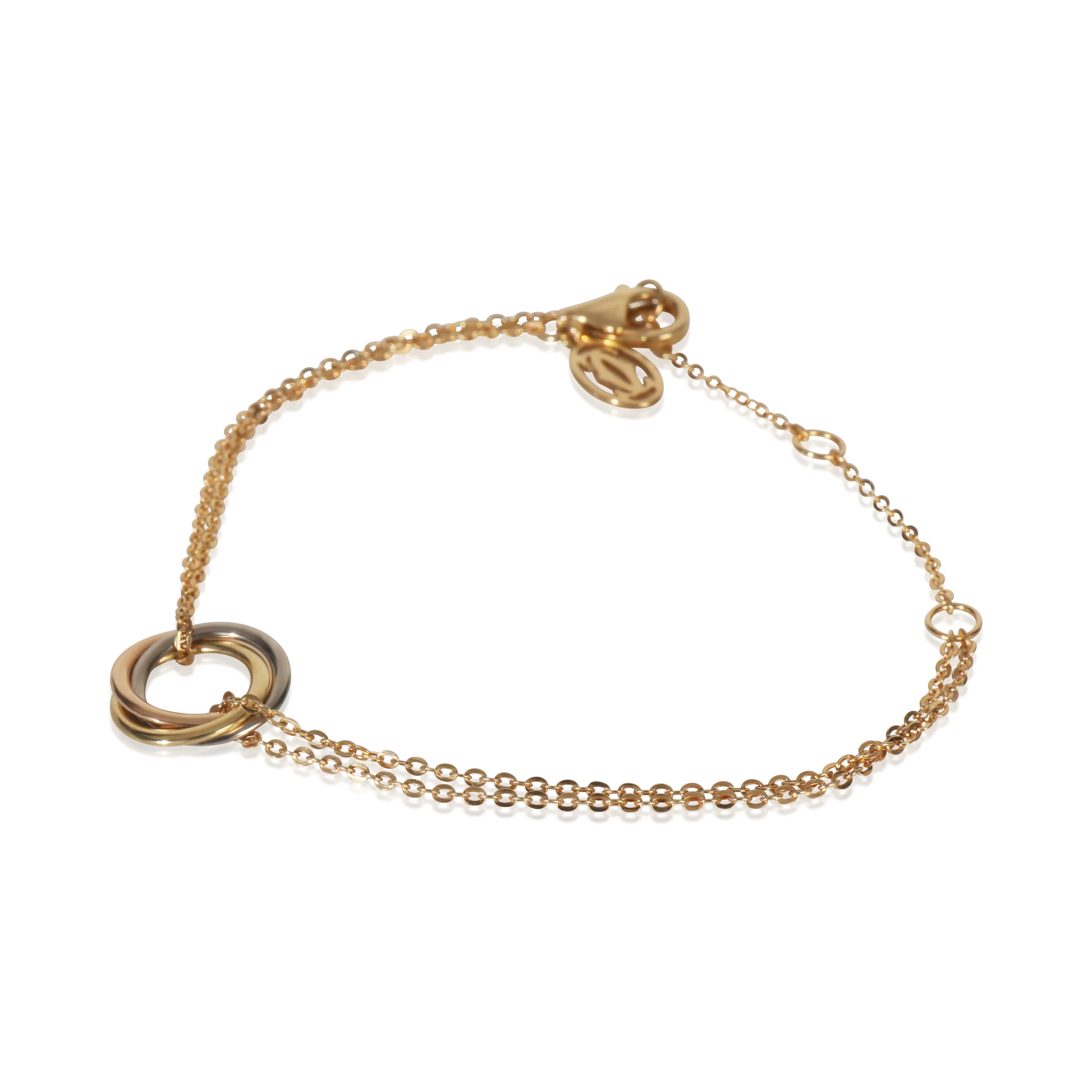 3-Tone Gold  Trinity On Chain Bracelet - Image 2