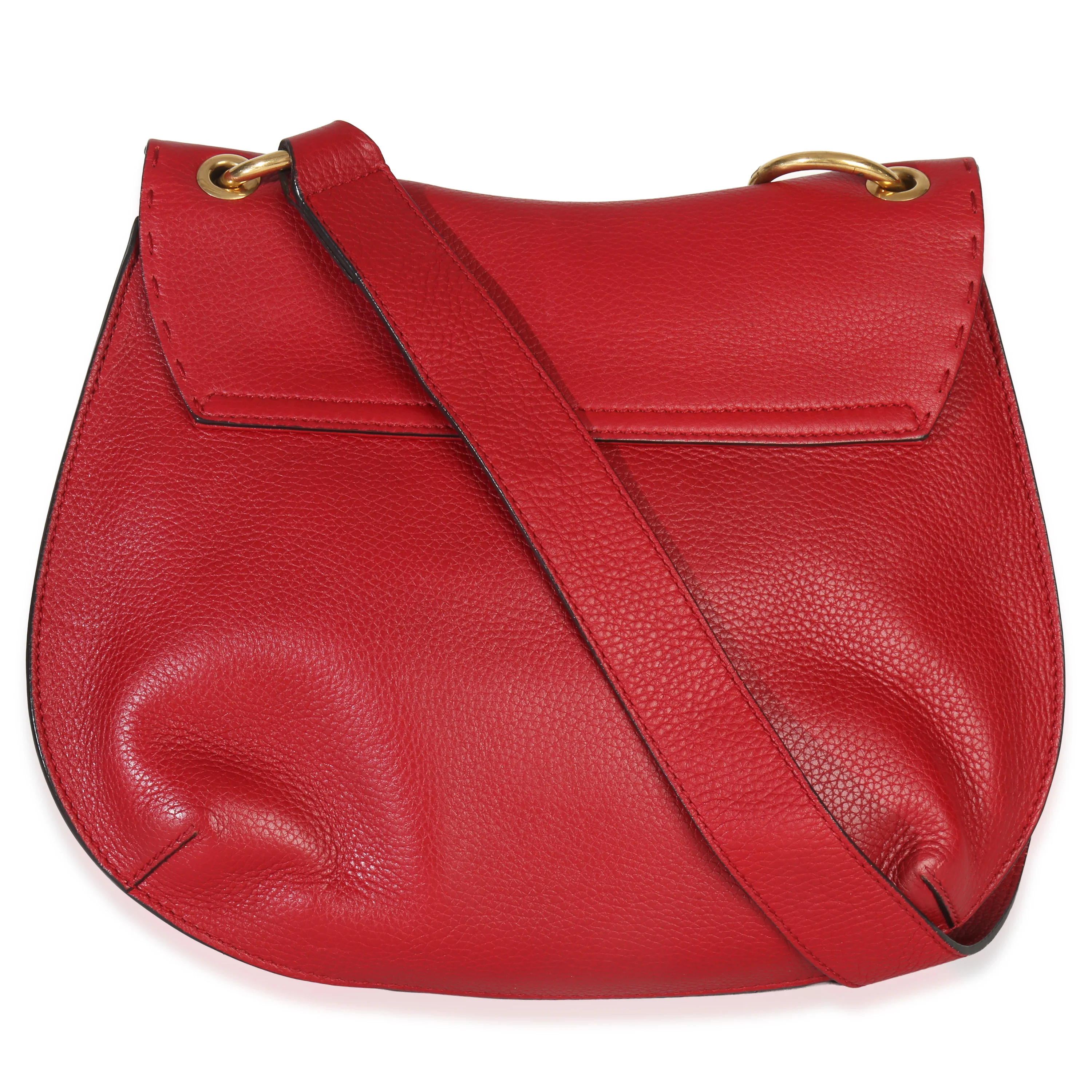 Red Cellarius Calfskin Feline GG Marmont Flap Shoulder Bag - Image 4