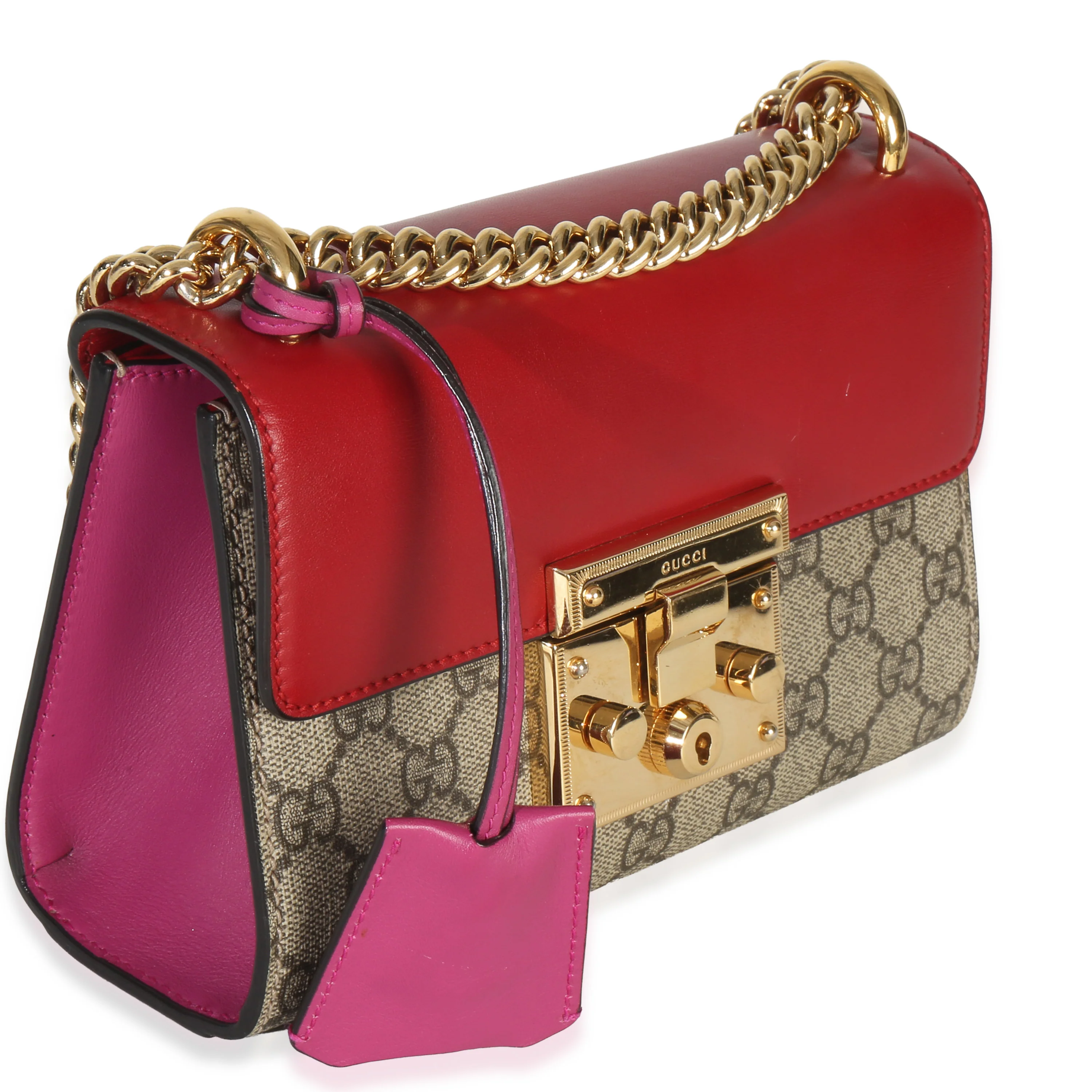 Red GG Supreme Canvas Small Padlock Shoulder Bag - Image 2
