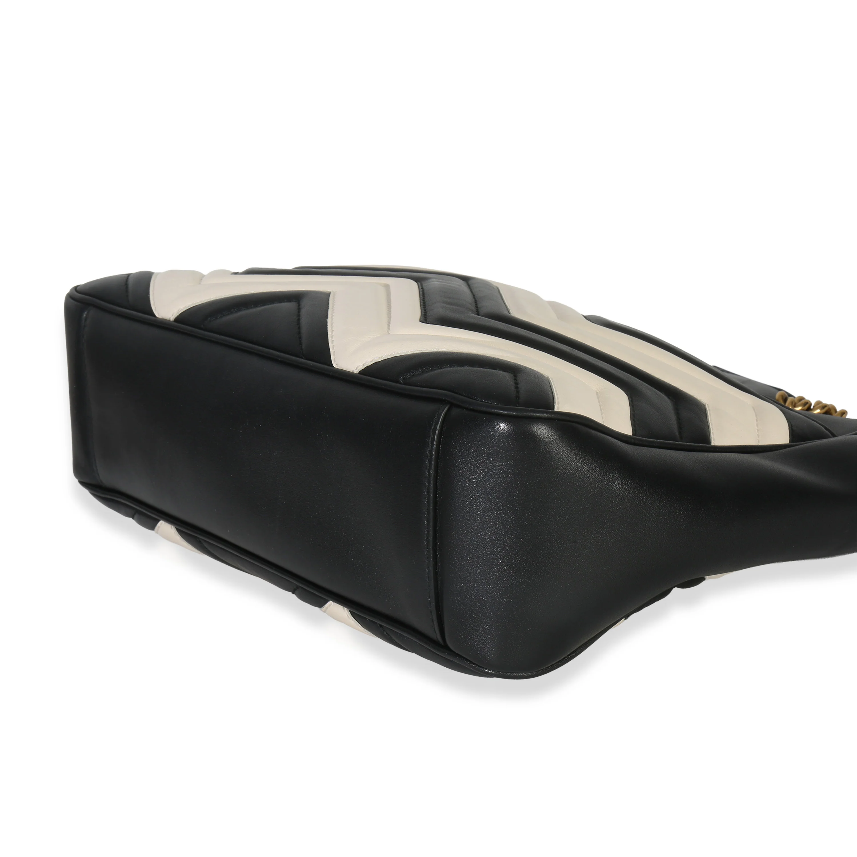 Black White Matelasse Medium GG Marmont Chain Tote - Image 7