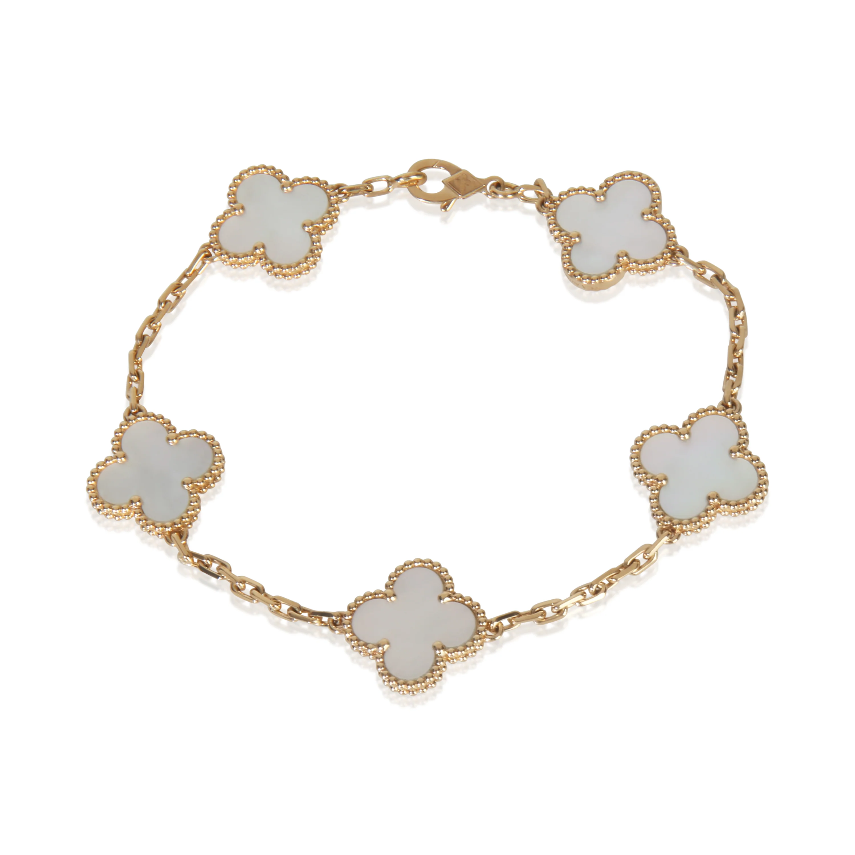 Yellow Gold Mother Of Pearl Vintage Alhambra Bracelet
