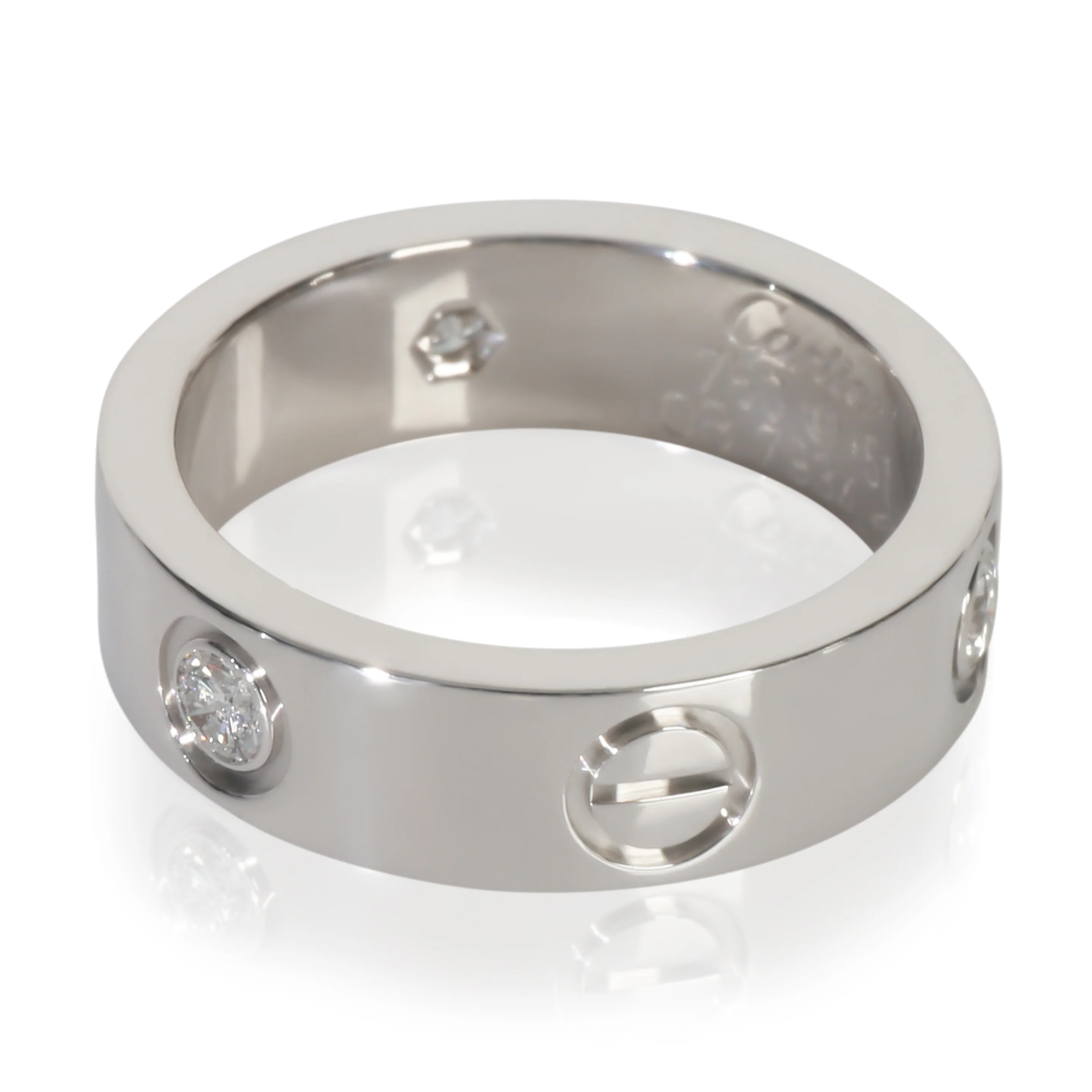 White Gold Diamond Love Ring - Image 2