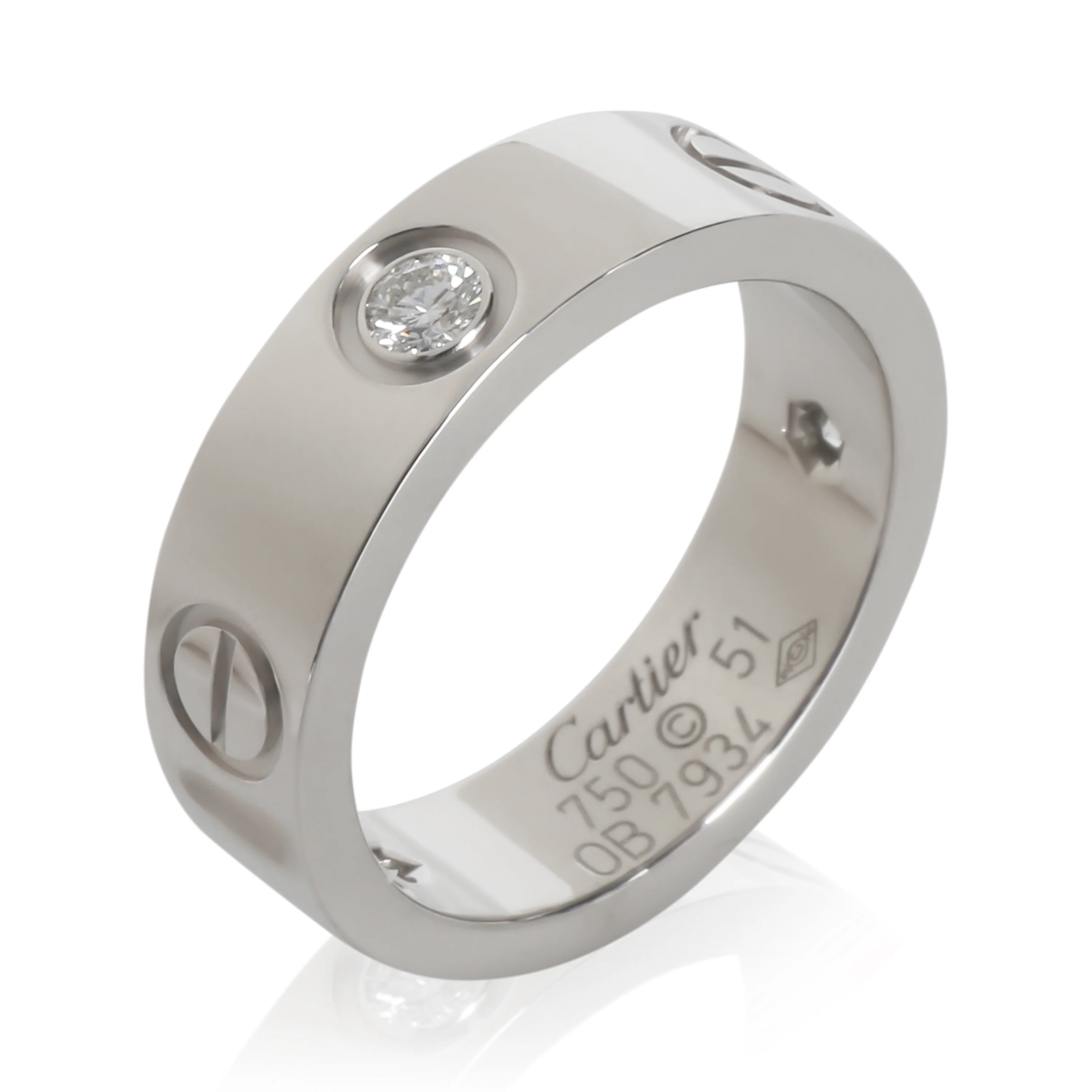 White Gold Diamond Love Ring - Image 6