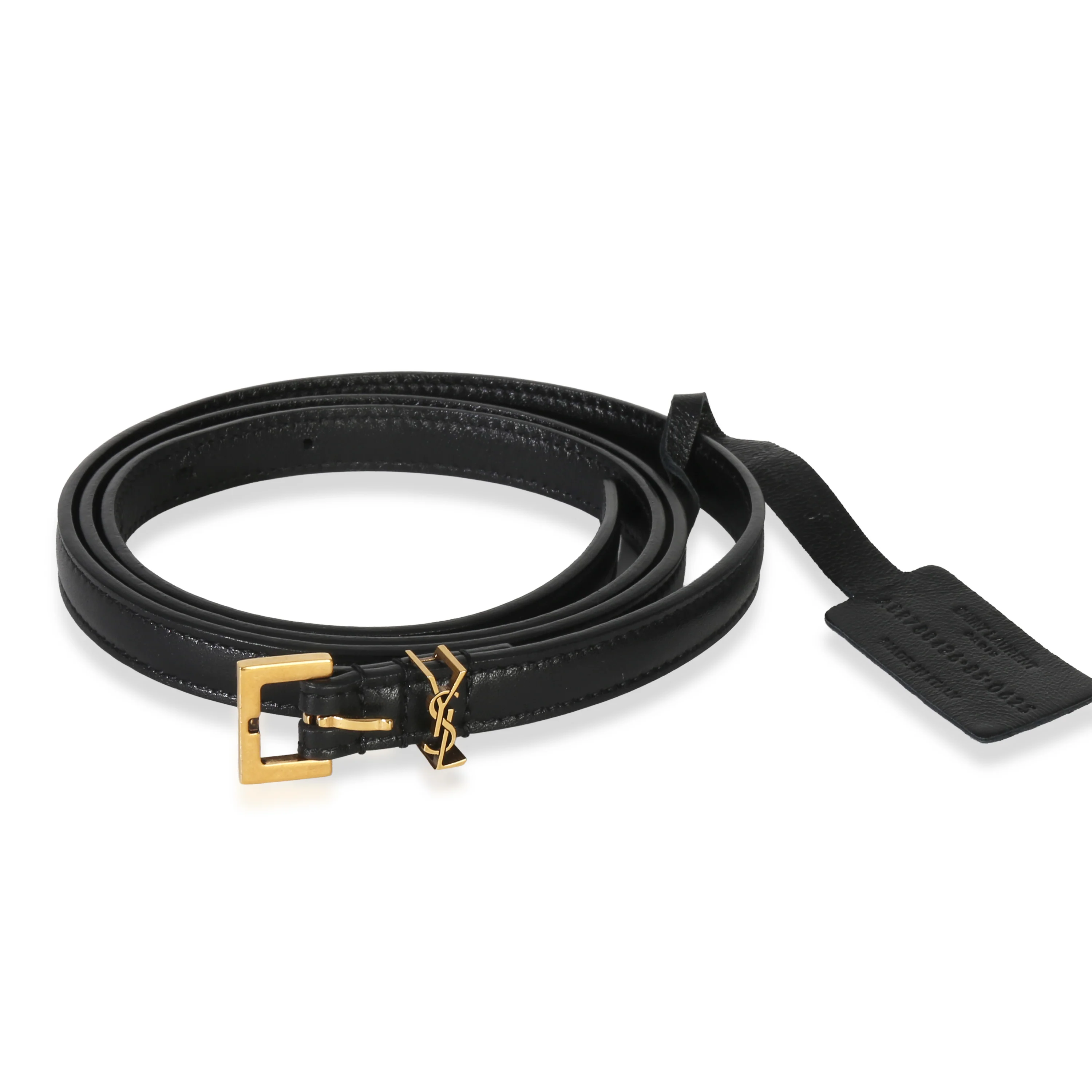 Black Lambskin Monogram Cassandre Square Buckle Belt 85