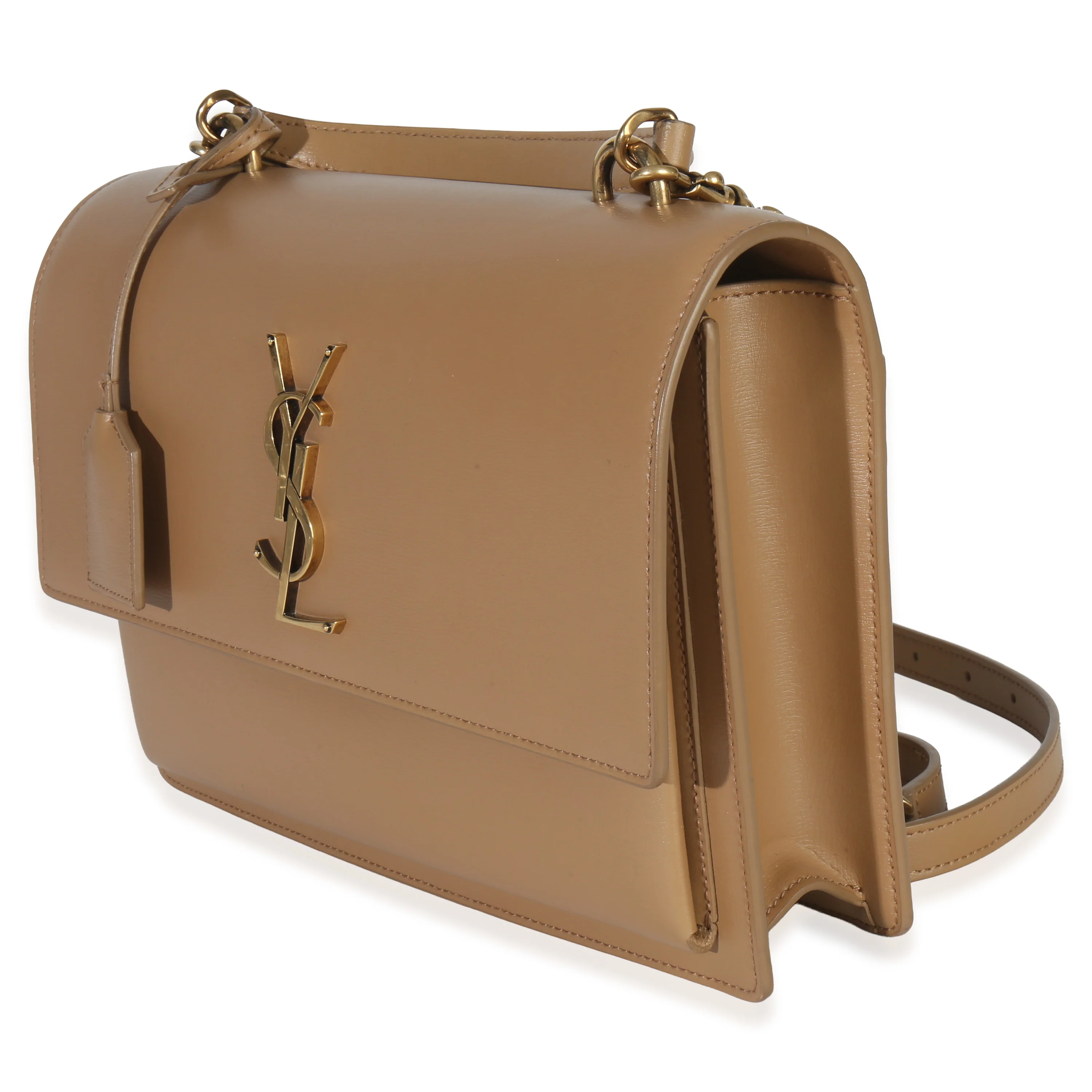 Natural Tan Smooth Calfskin Medium Monogram Sunset Satchel - Image 3