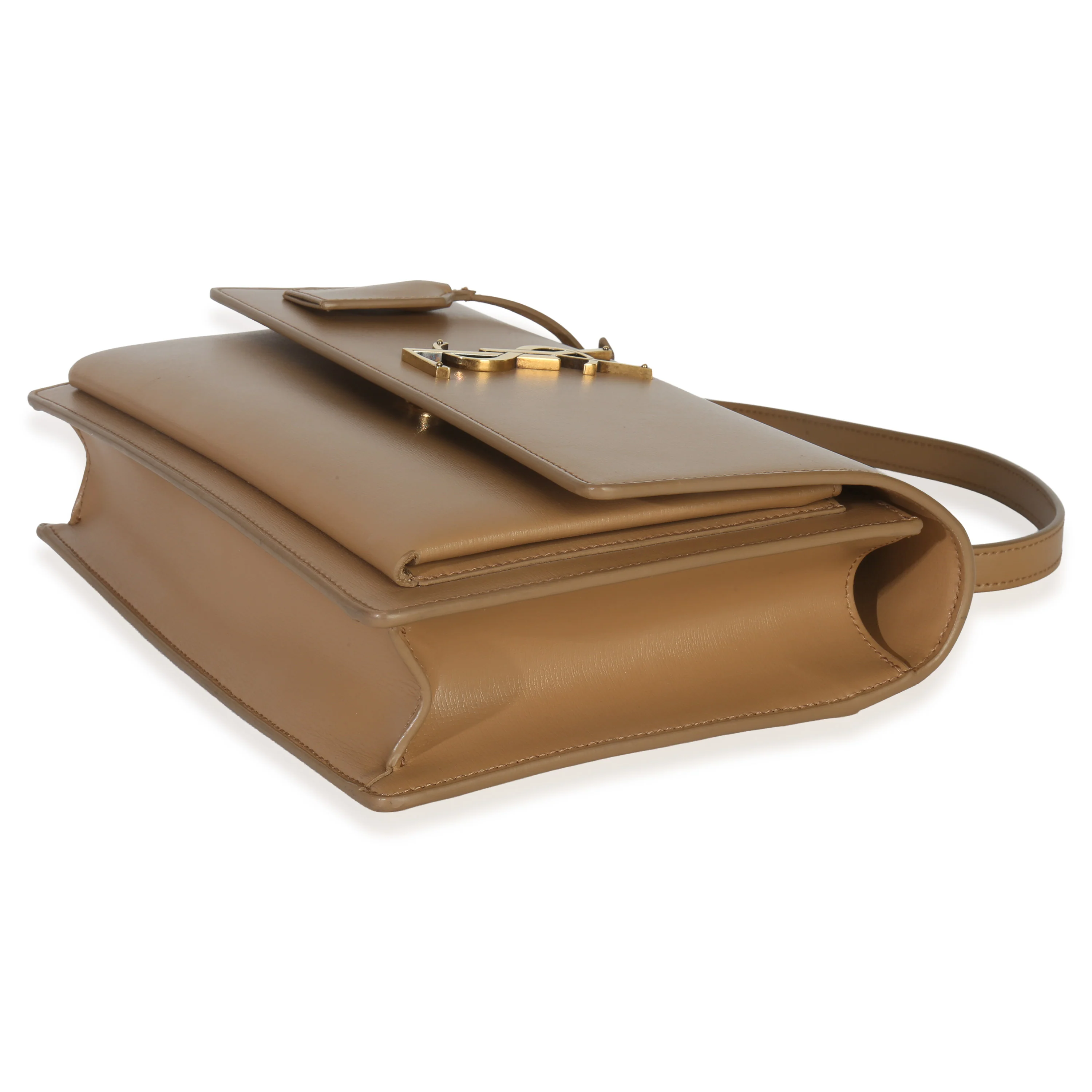 Natural Tan Smooth Calfskin Medium Monogram Sunset Satchel - Image 7