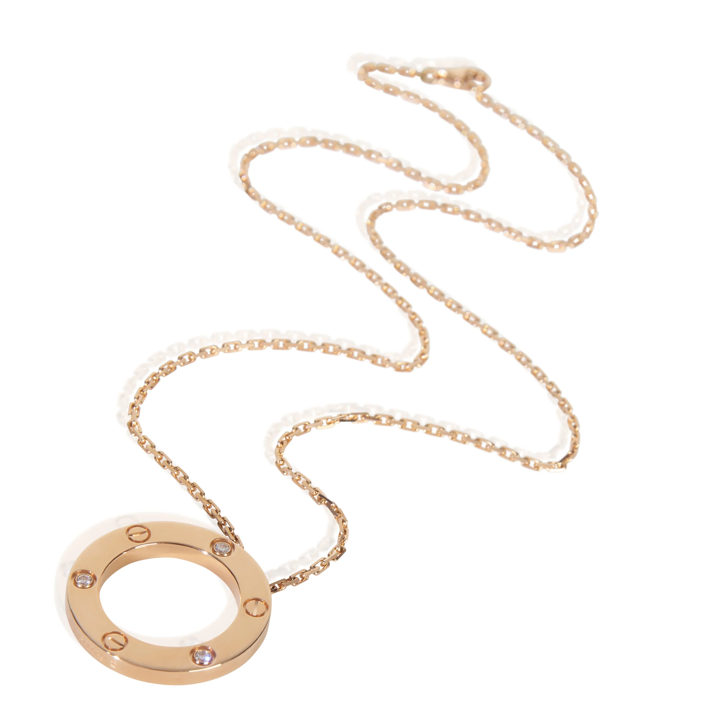 Rose Gold Diamond Love Necklace - Image 3
