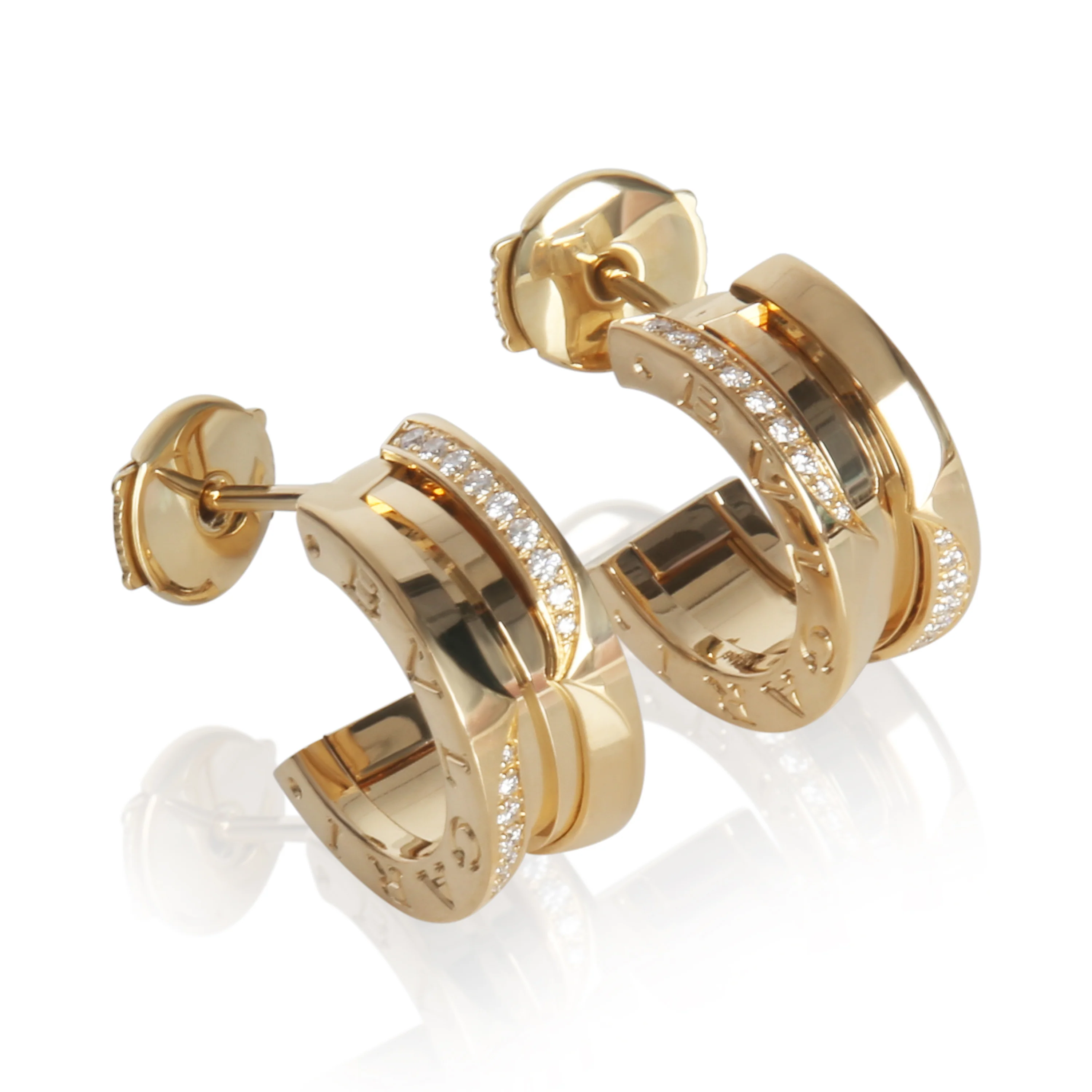 Yellow Gold Diamond B.zero1 Earrings - Image 2