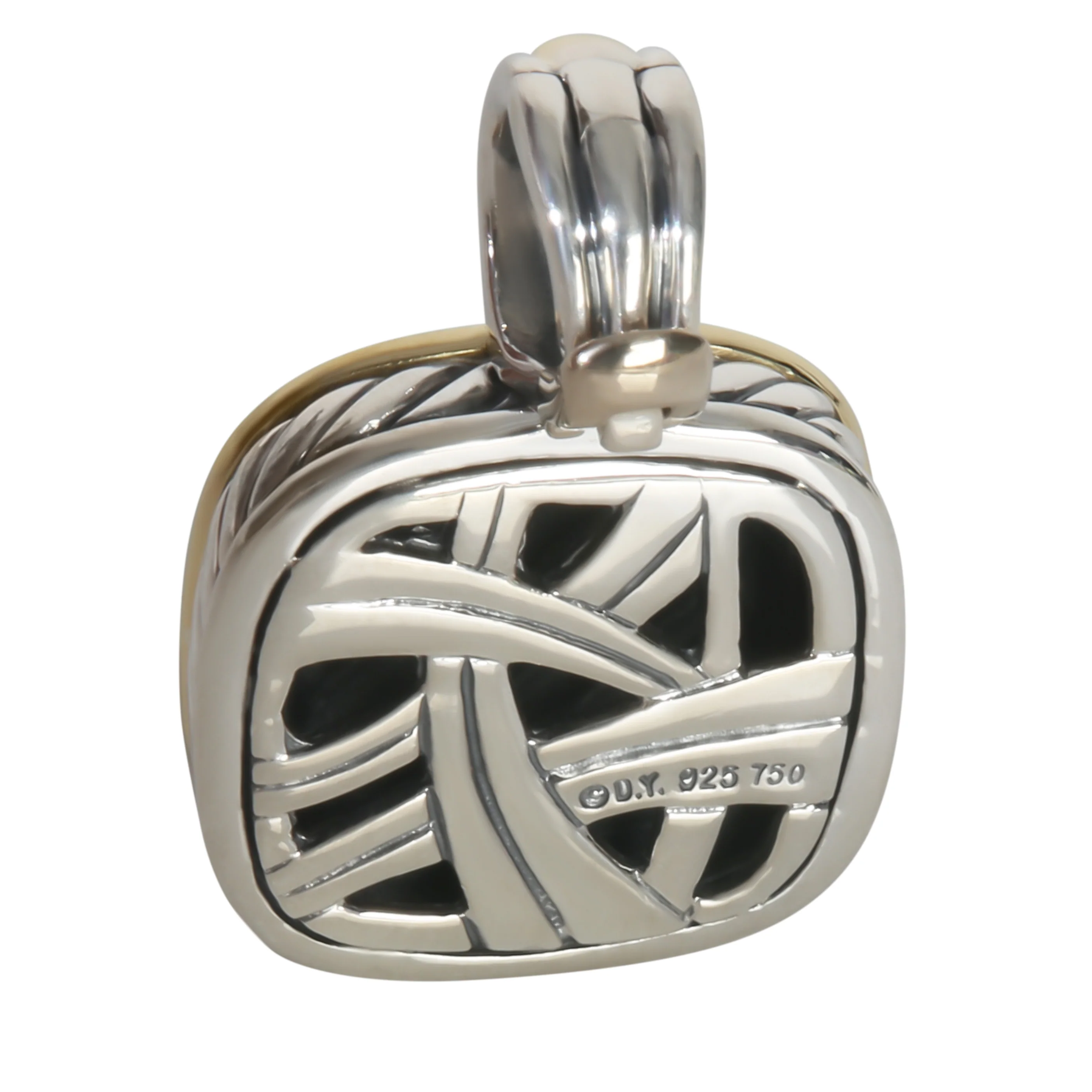 Yellow Gold & Sterling Silver Diamond Thoroughbred Pendant - Image 3