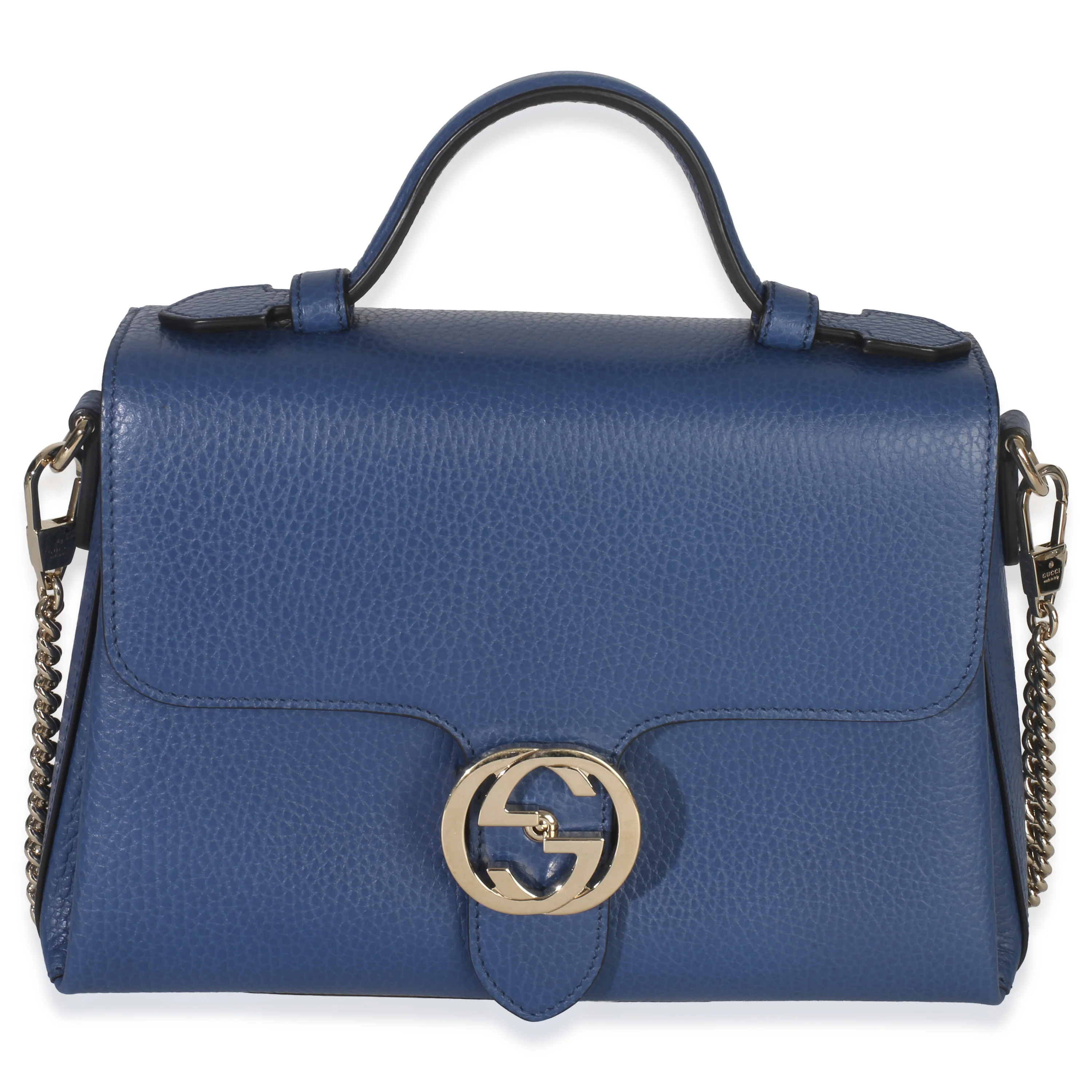 Blue Dollar Calfskin Small Interlocking G Shoulder Bag