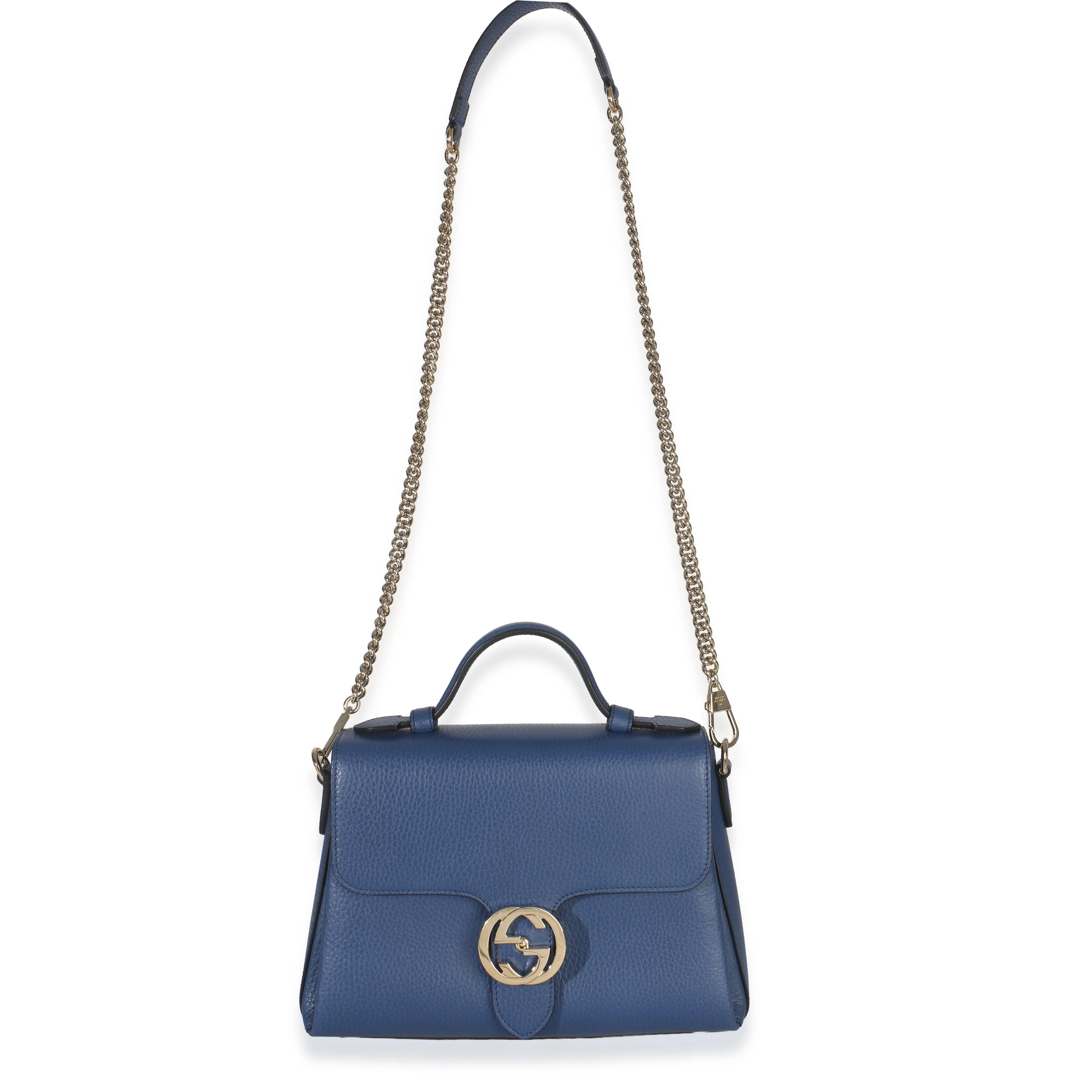 Blue Dollar Calfskin Small Interlocking G Shoulder Bag - Image 8