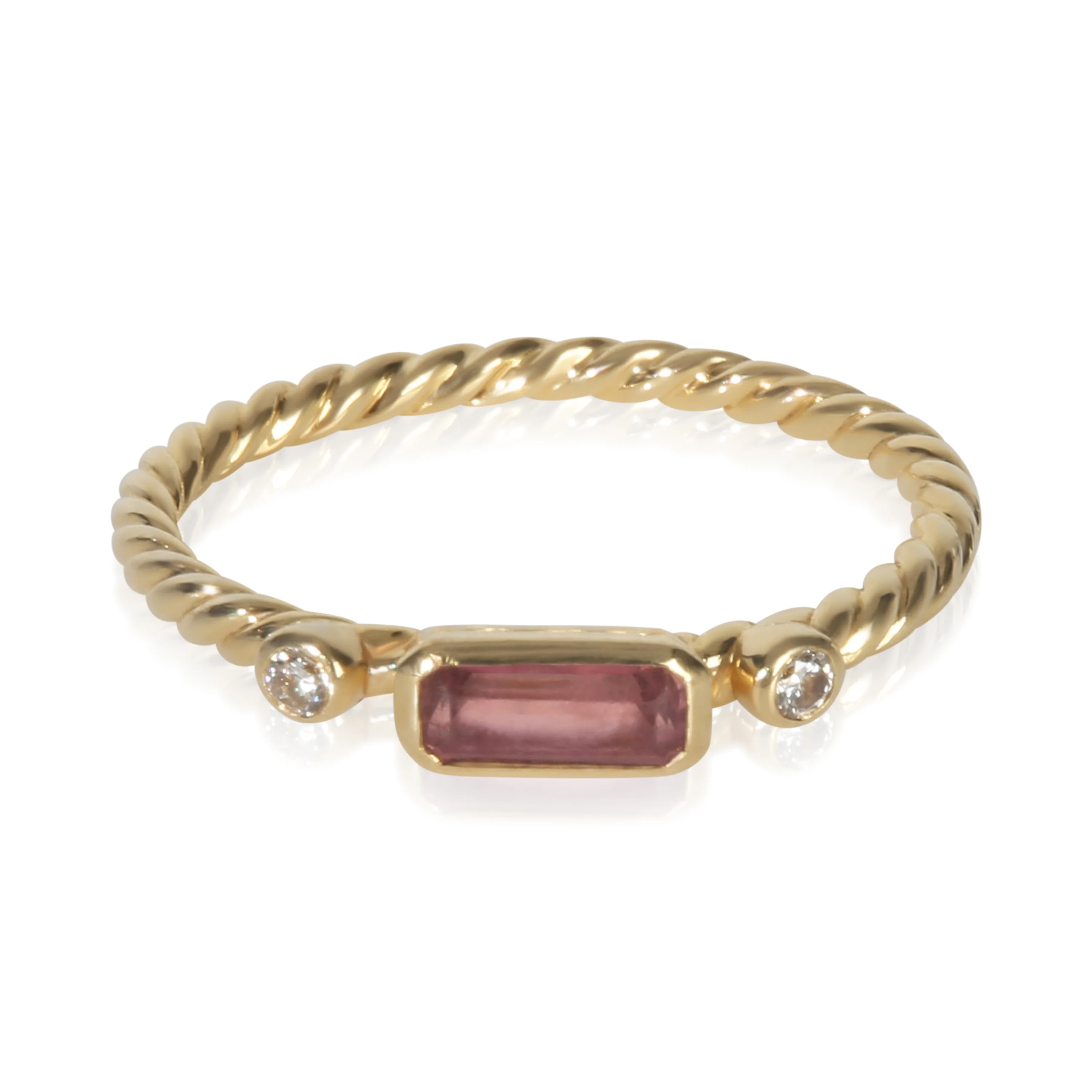 Yellow Gold Tourmaline and Diamond Novella Ring