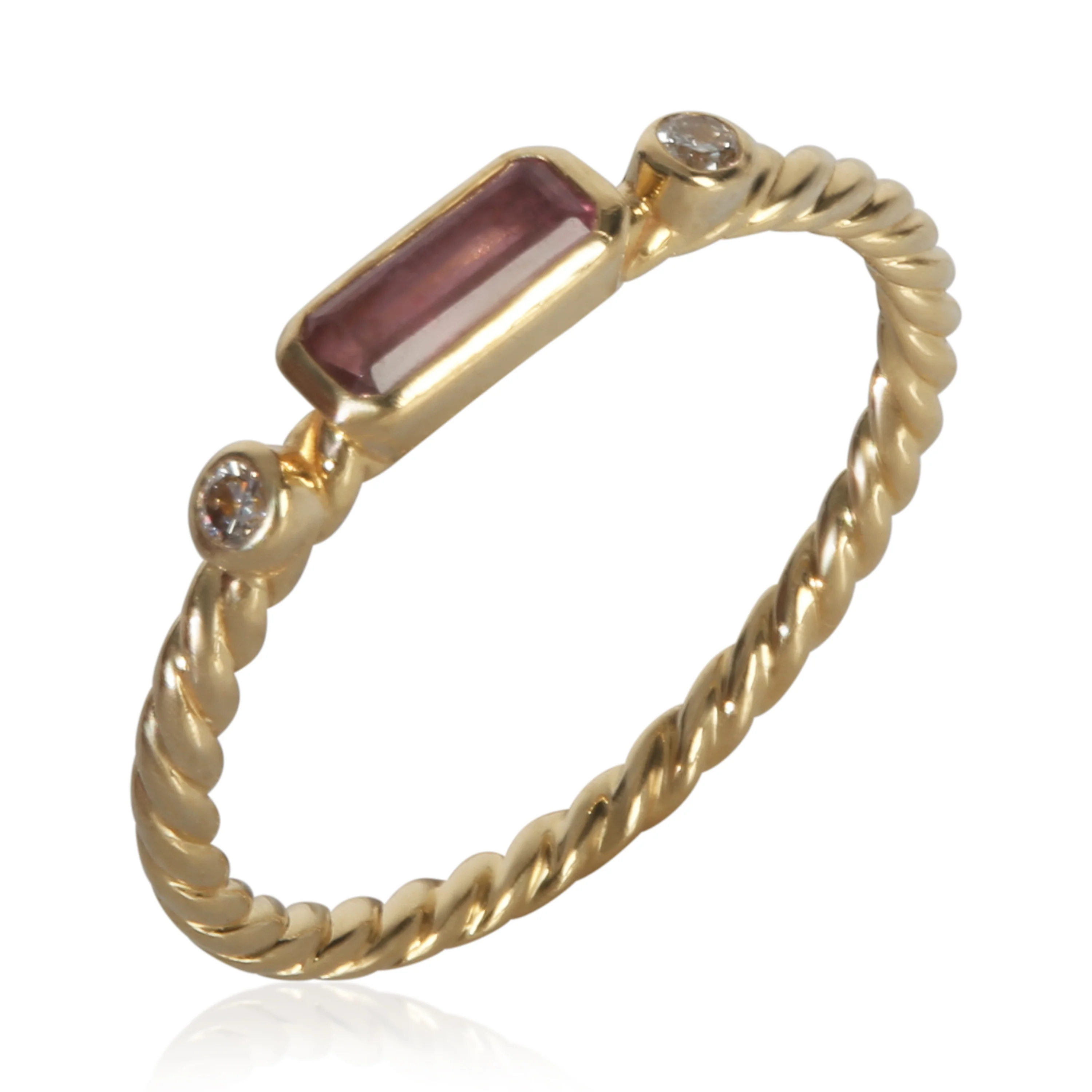 Yellow Gold Tourmaline and Diamond Novella Ring - Image 4