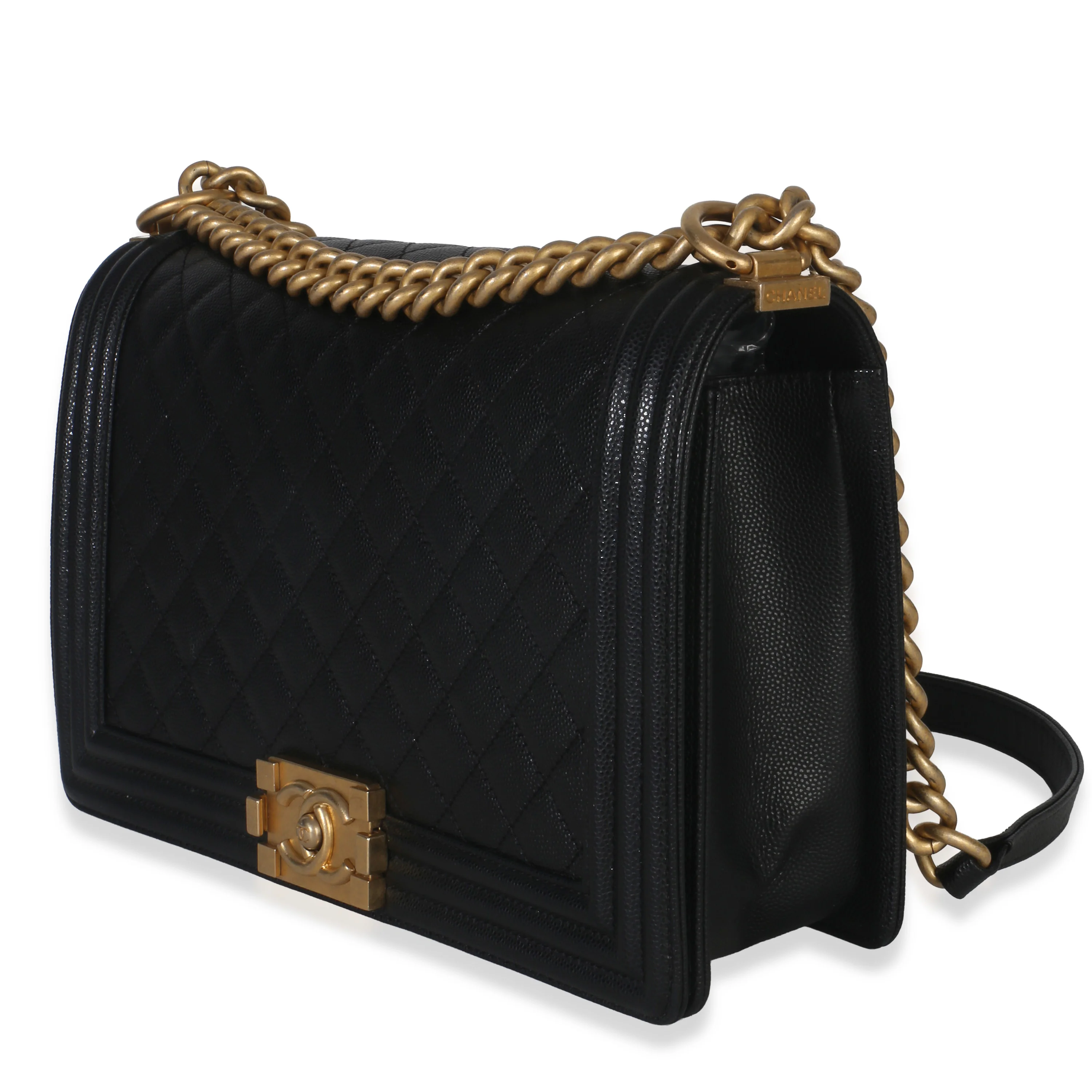 Black Quilted New Medium Boy Handbag - Image 2