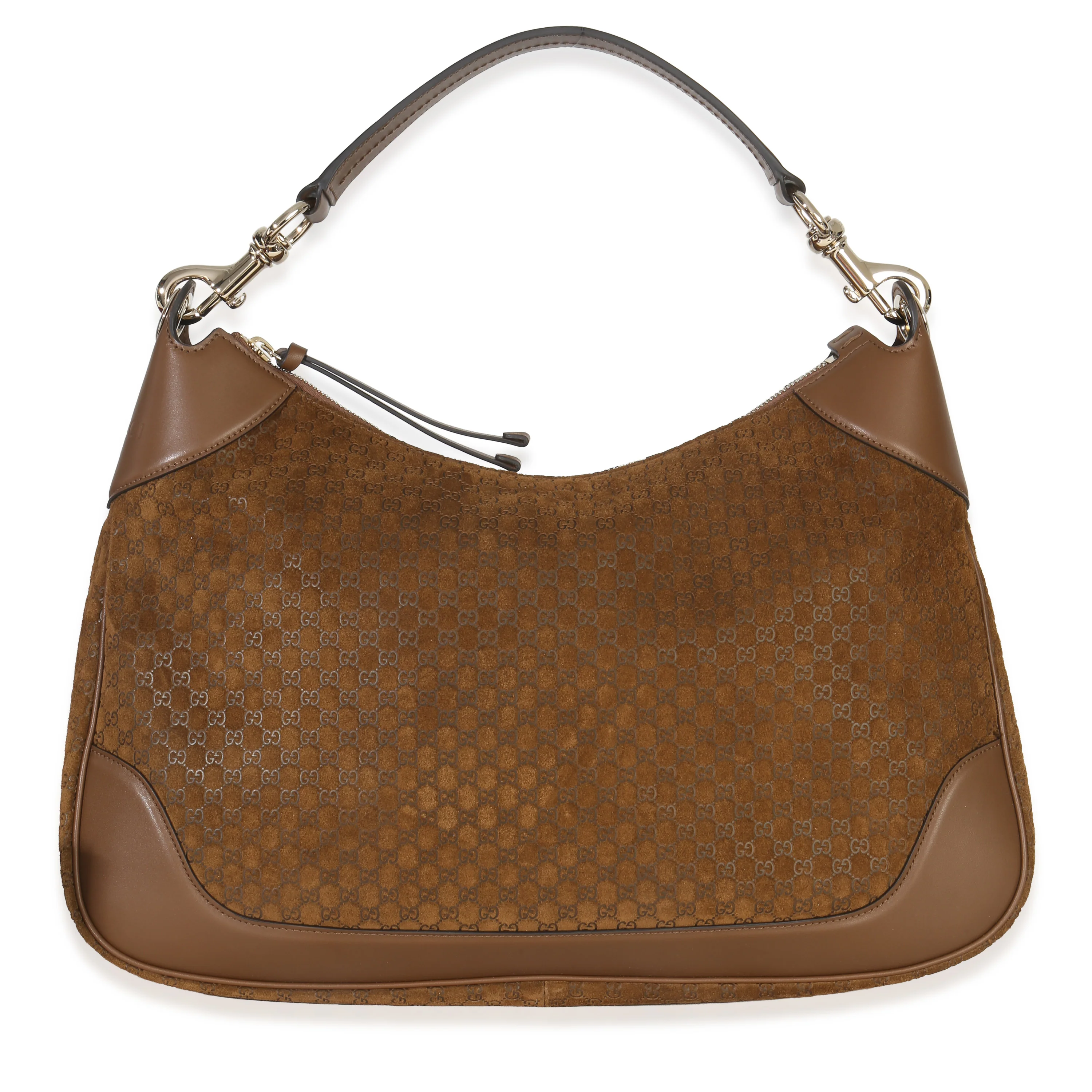 Brown GG Suede B Medium Shoulder Bag
