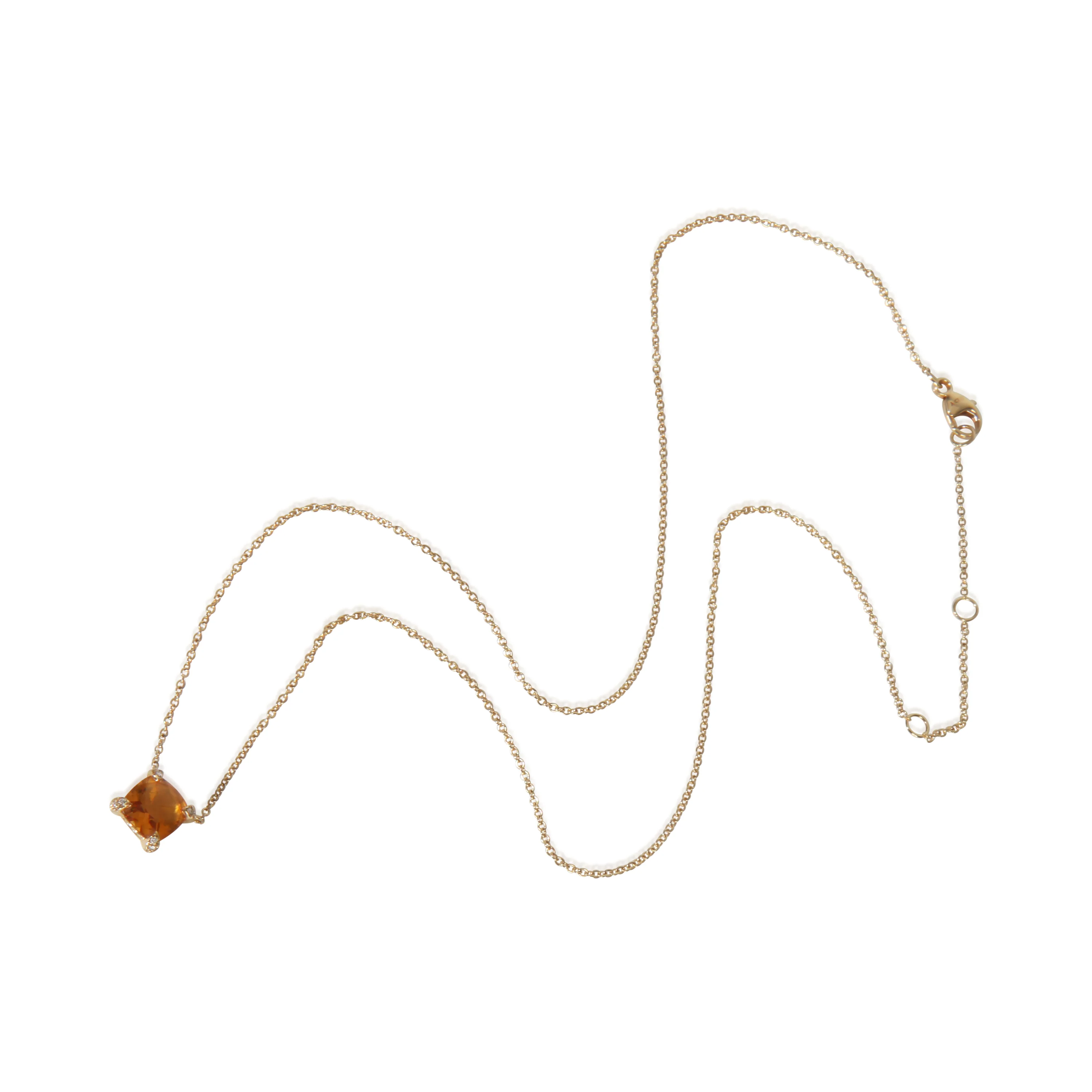 Yellow Gold Citrine and Diamond Petite Chatelaine Pendant - Image 3