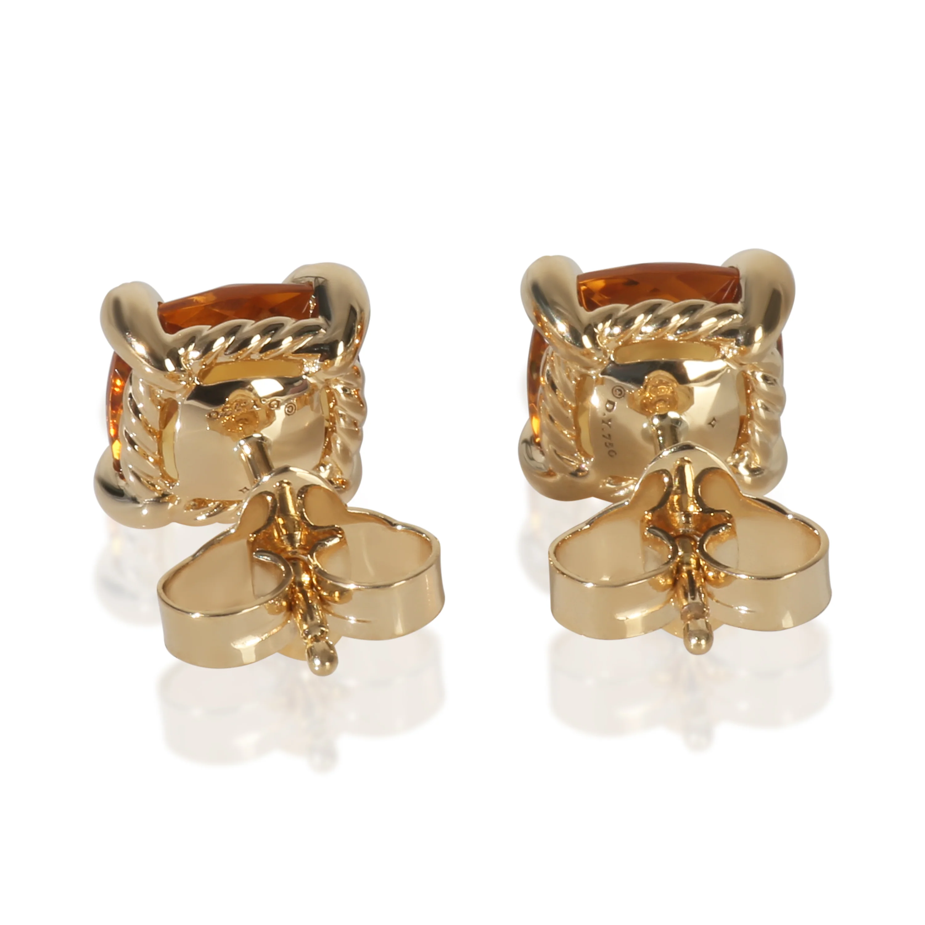 Yellow Gold Citrine and Diamond Chatelaine Earrings - Image 4