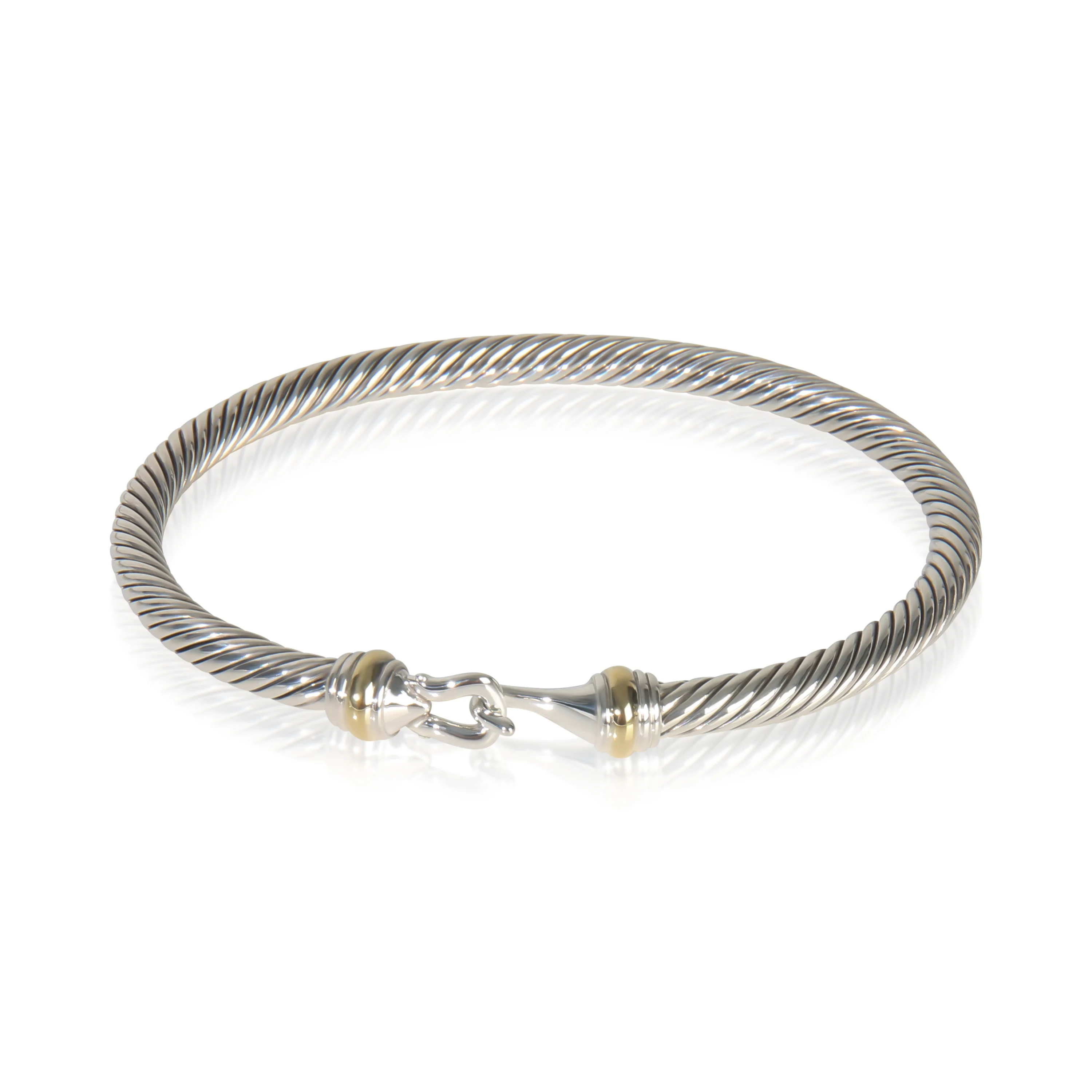 Yellow Gold & Sterling Silver  Cable Buckle Bracelet