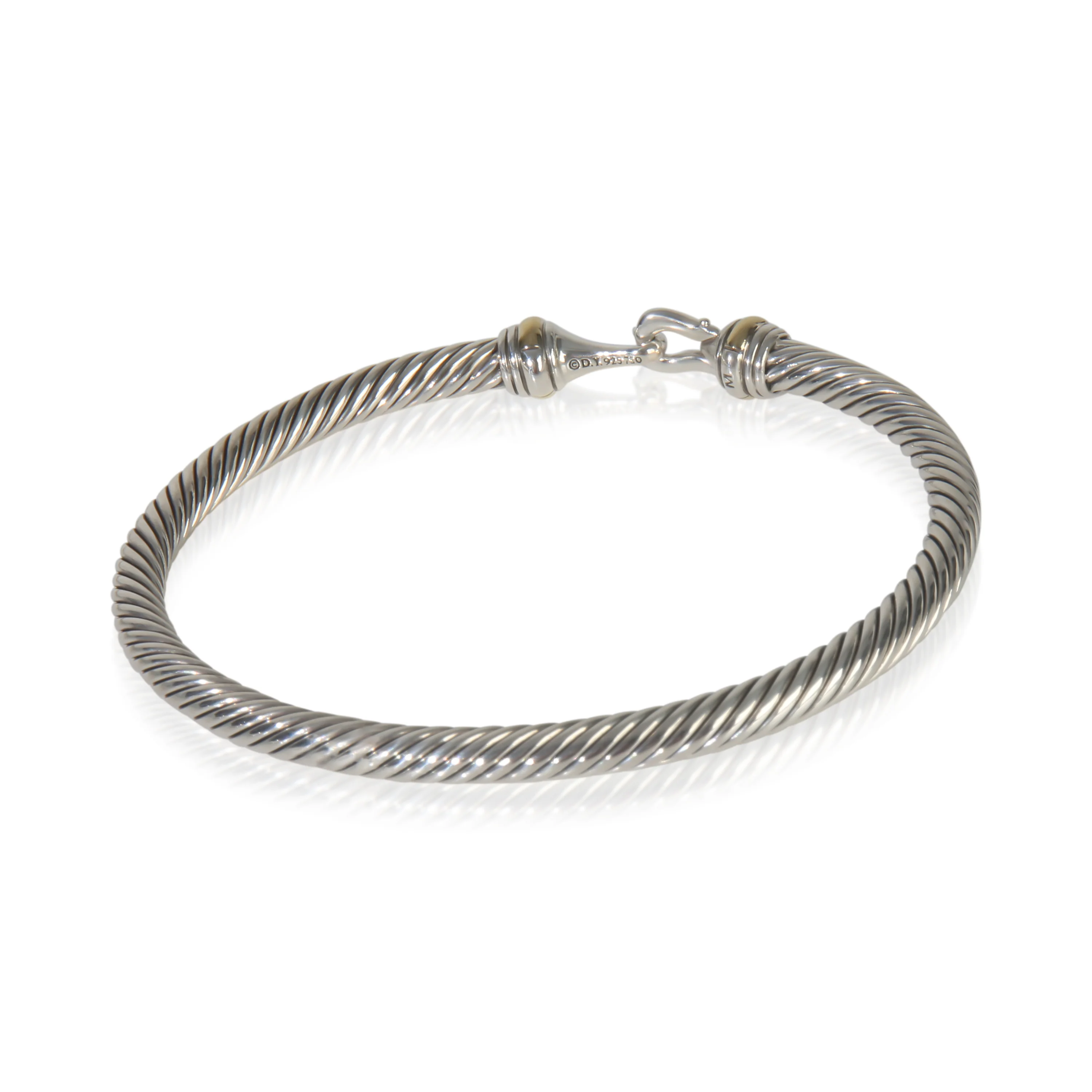 Yellow Gold & Sterling Silver  Cable Buckle Bracelet - Image 5