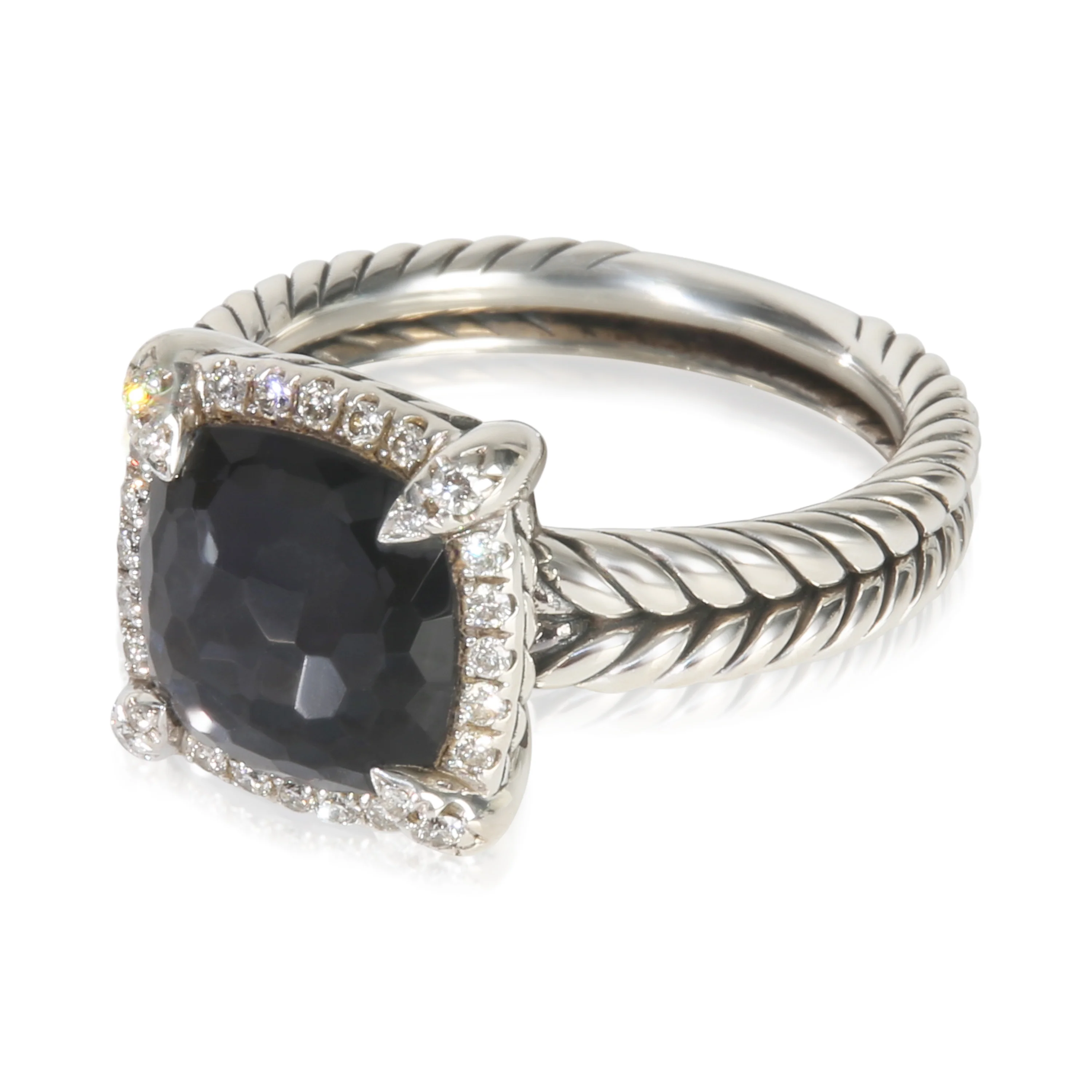 Sterling Silver Diamond Black Orchid Chatelaine Ring - Image 2