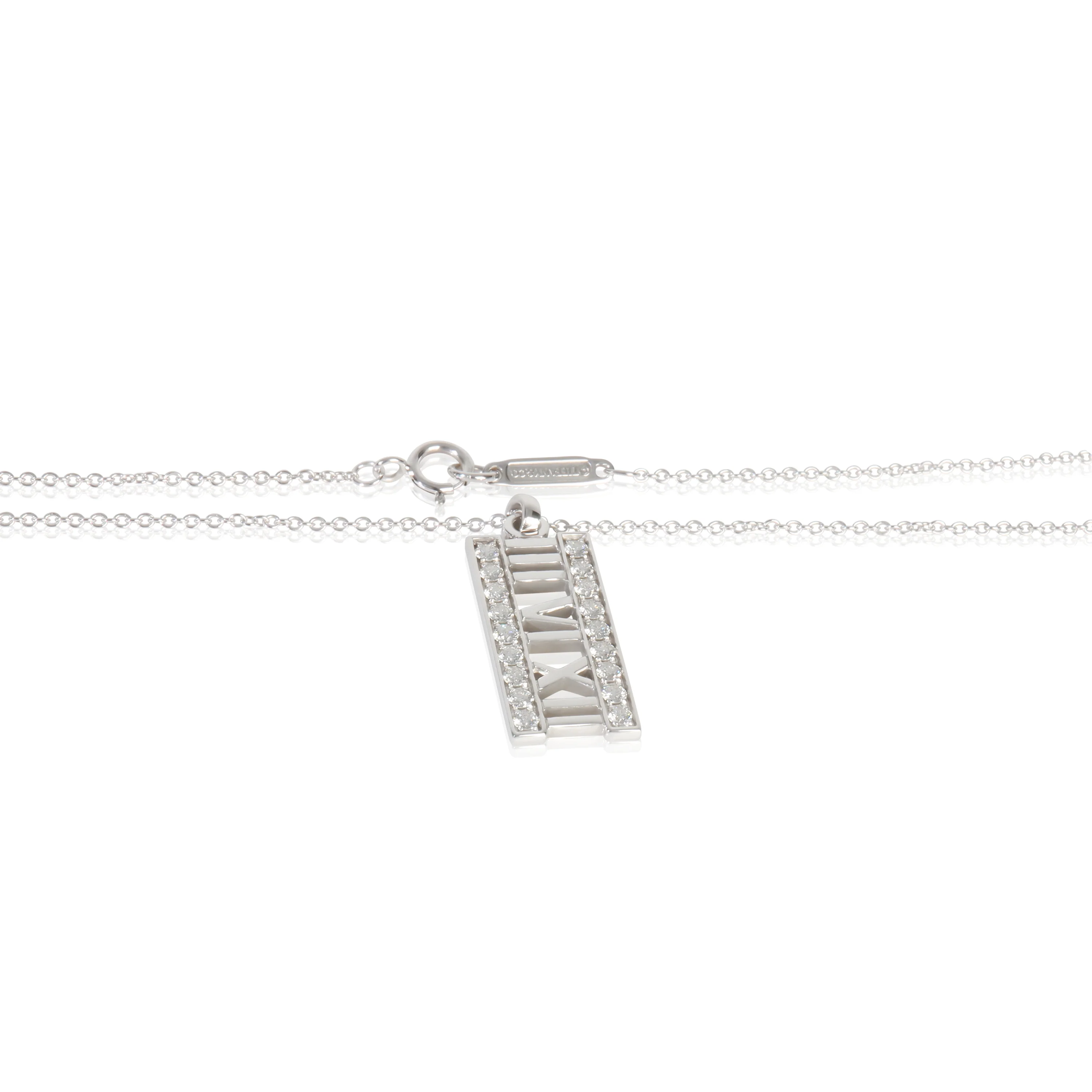 White Gold Diamond Atlas Bar Pendant - Image 2
