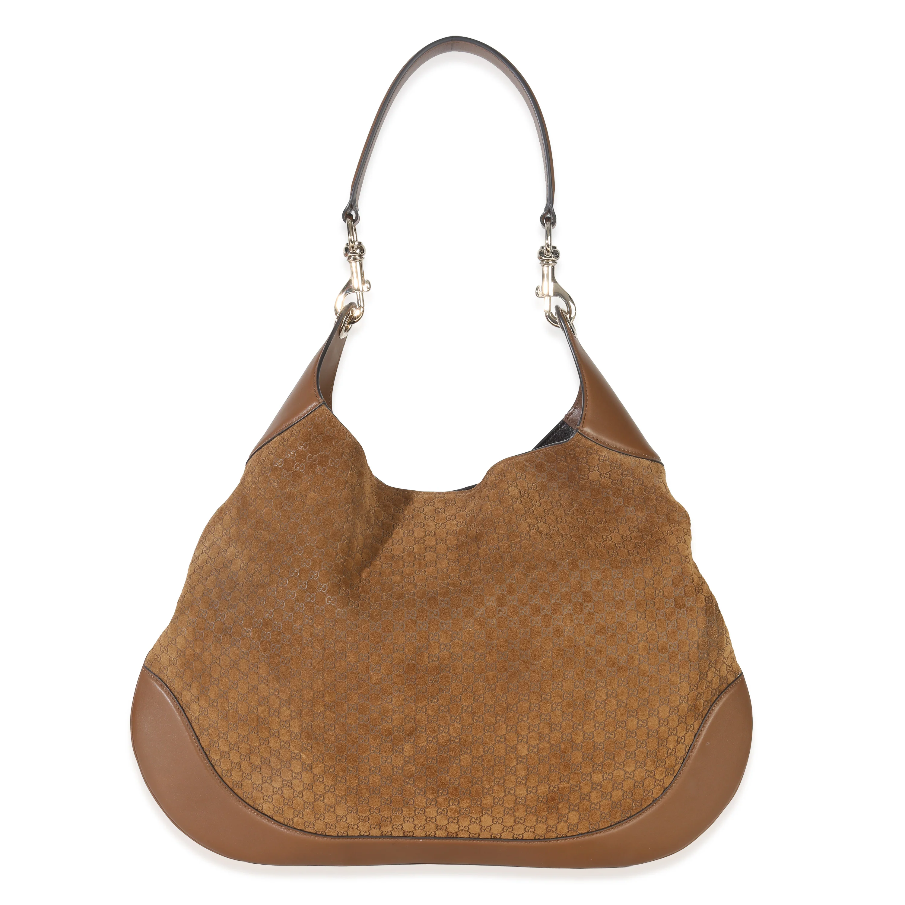 Brown GG Suede B Medium Shoulder Bag