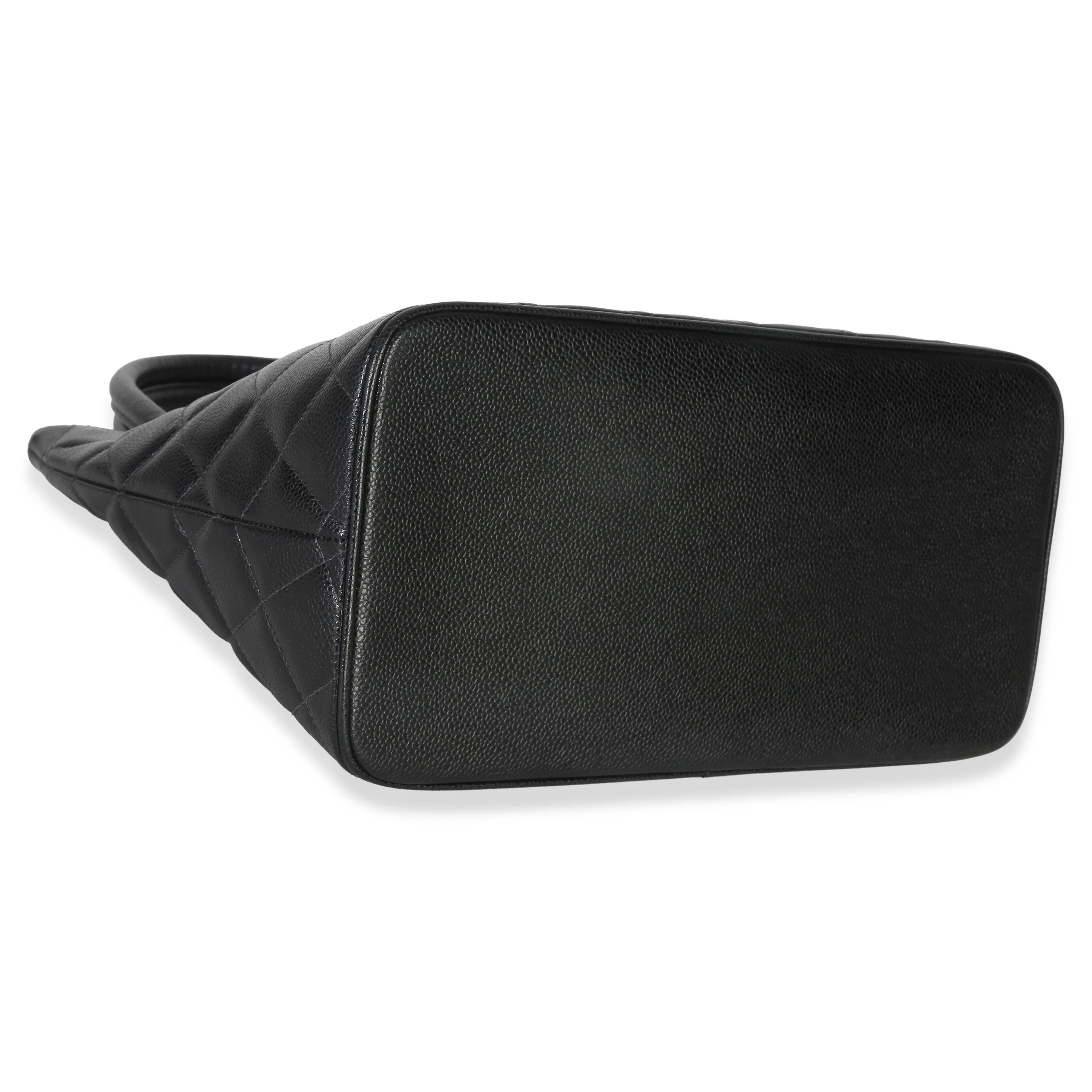 Vintage Black Quilted Caviar Medallion Tote - Image 6