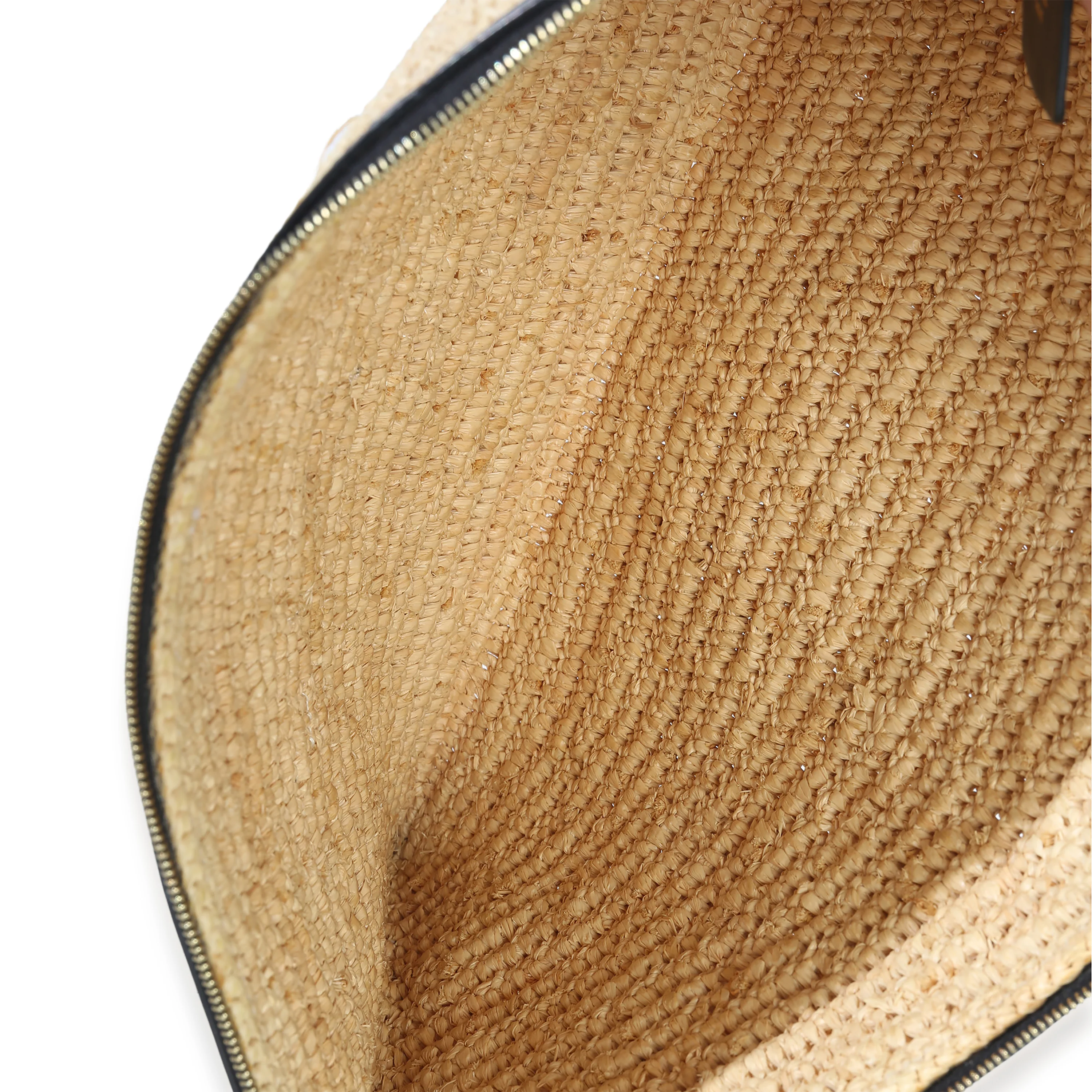 Beige Raffia Sequin Logo Clutch - Image 8