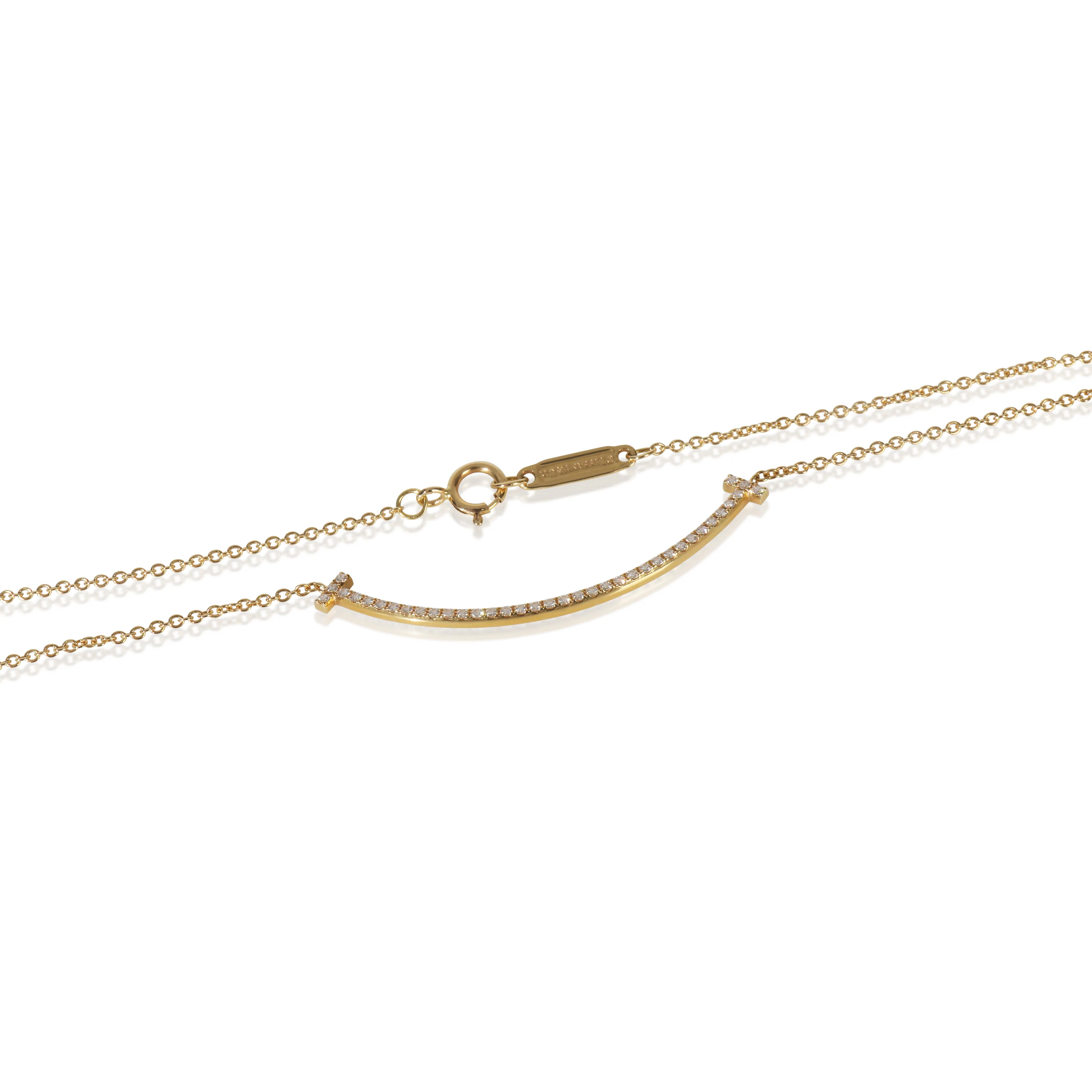 Yellow Gold Diamond Small Model Tiffany T Necklace - Image 3