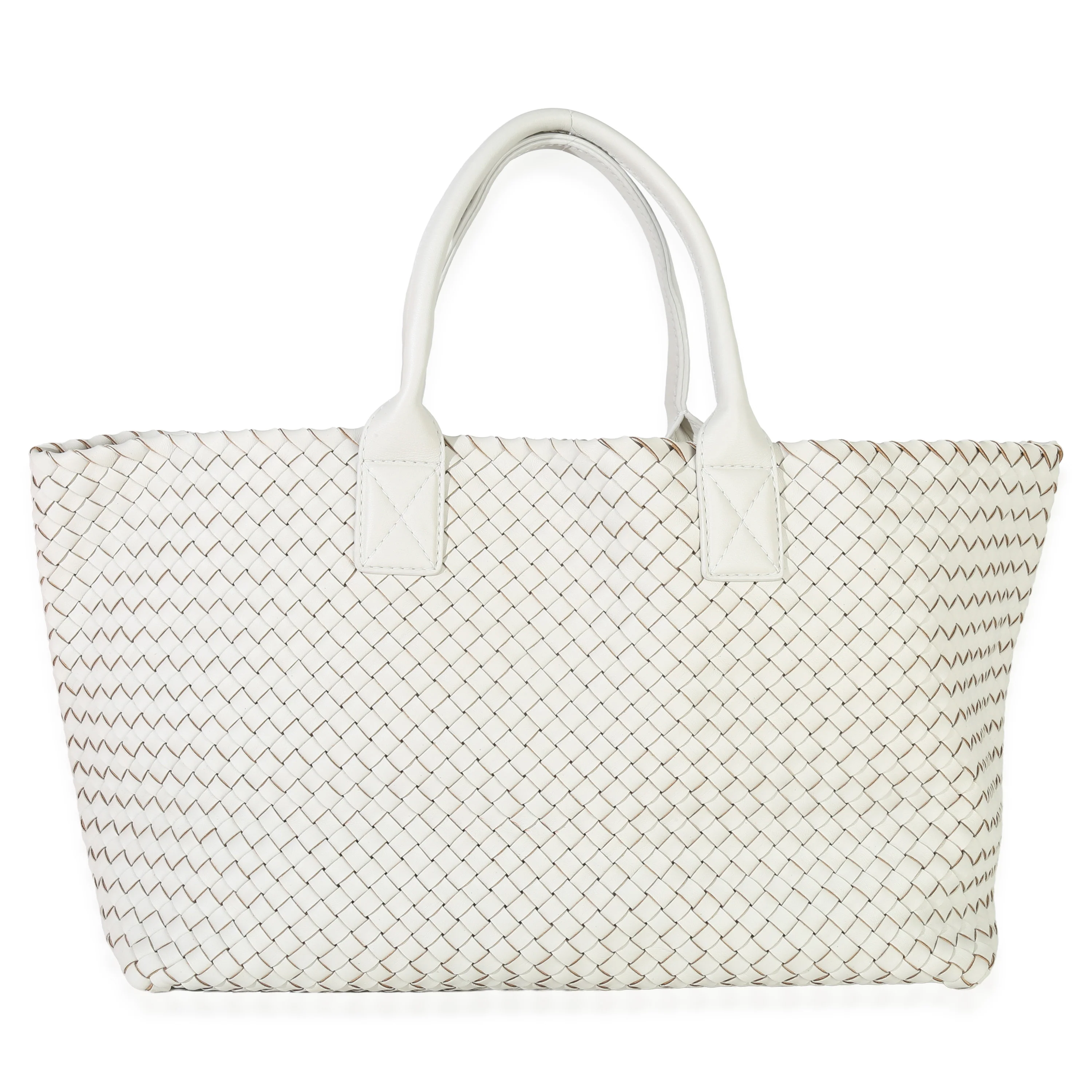 White Nappa Intrecciato Medium Cabat - Image 4