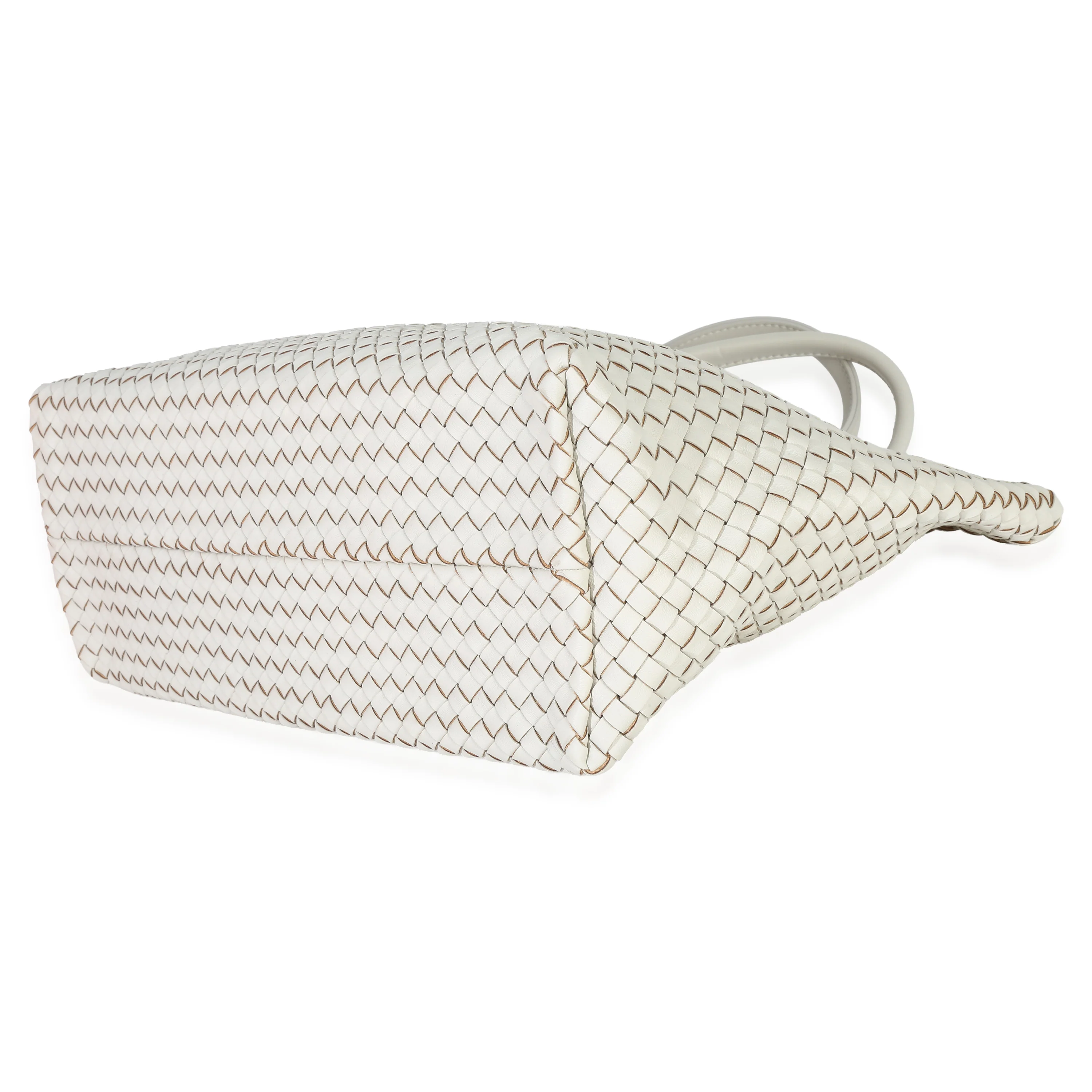 White Nappa Intrecciato Medium Cabat - Image 7