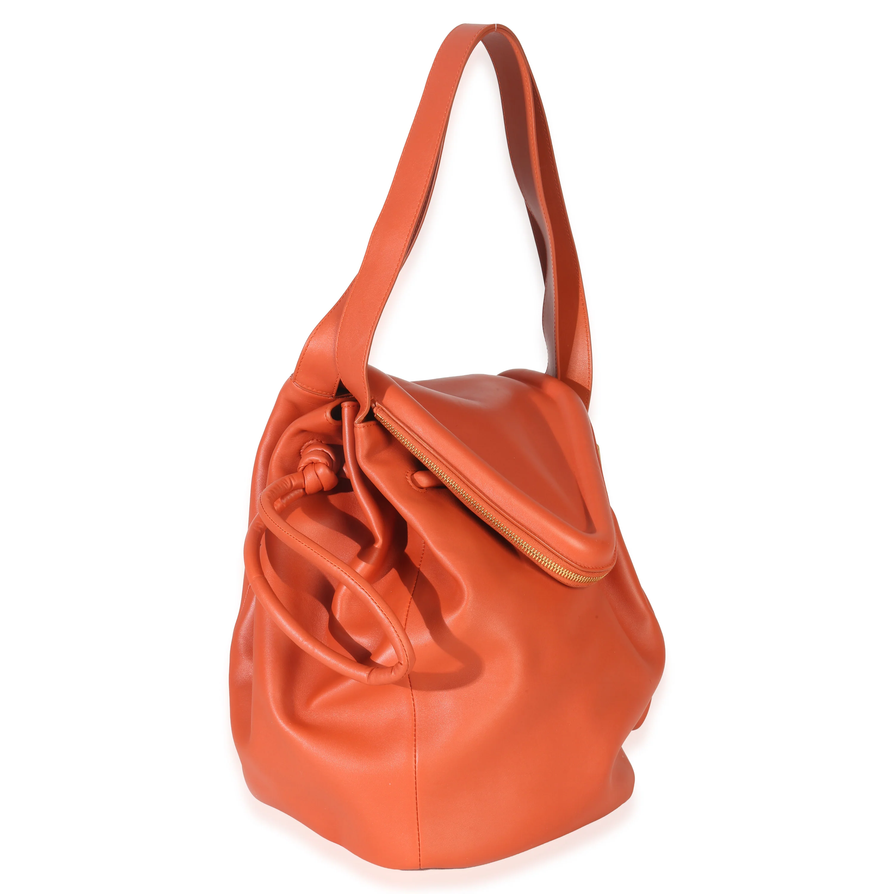 Orange Calfskin Beak Tote - Image 3