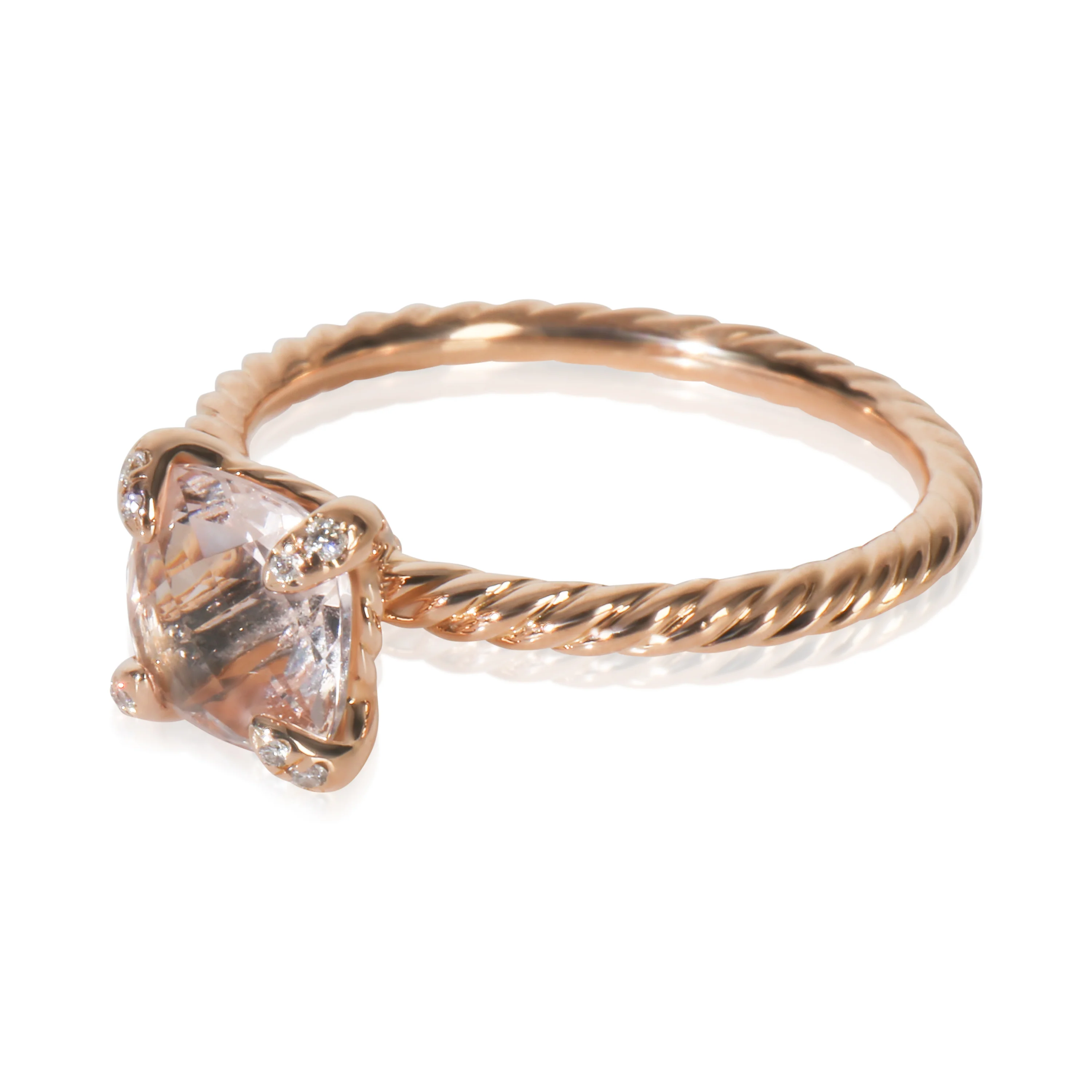 Rose Gold Morganite and Diamond Chatelaine Ring - Image 2