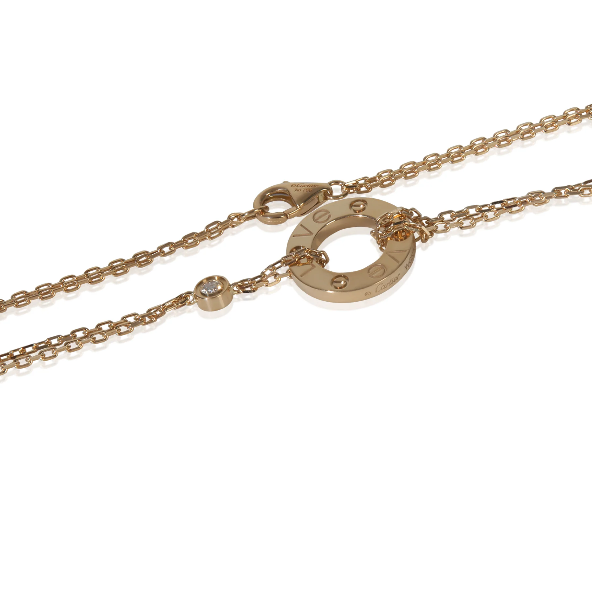 Yellow Gold Diamond Love Necklace - Image 2