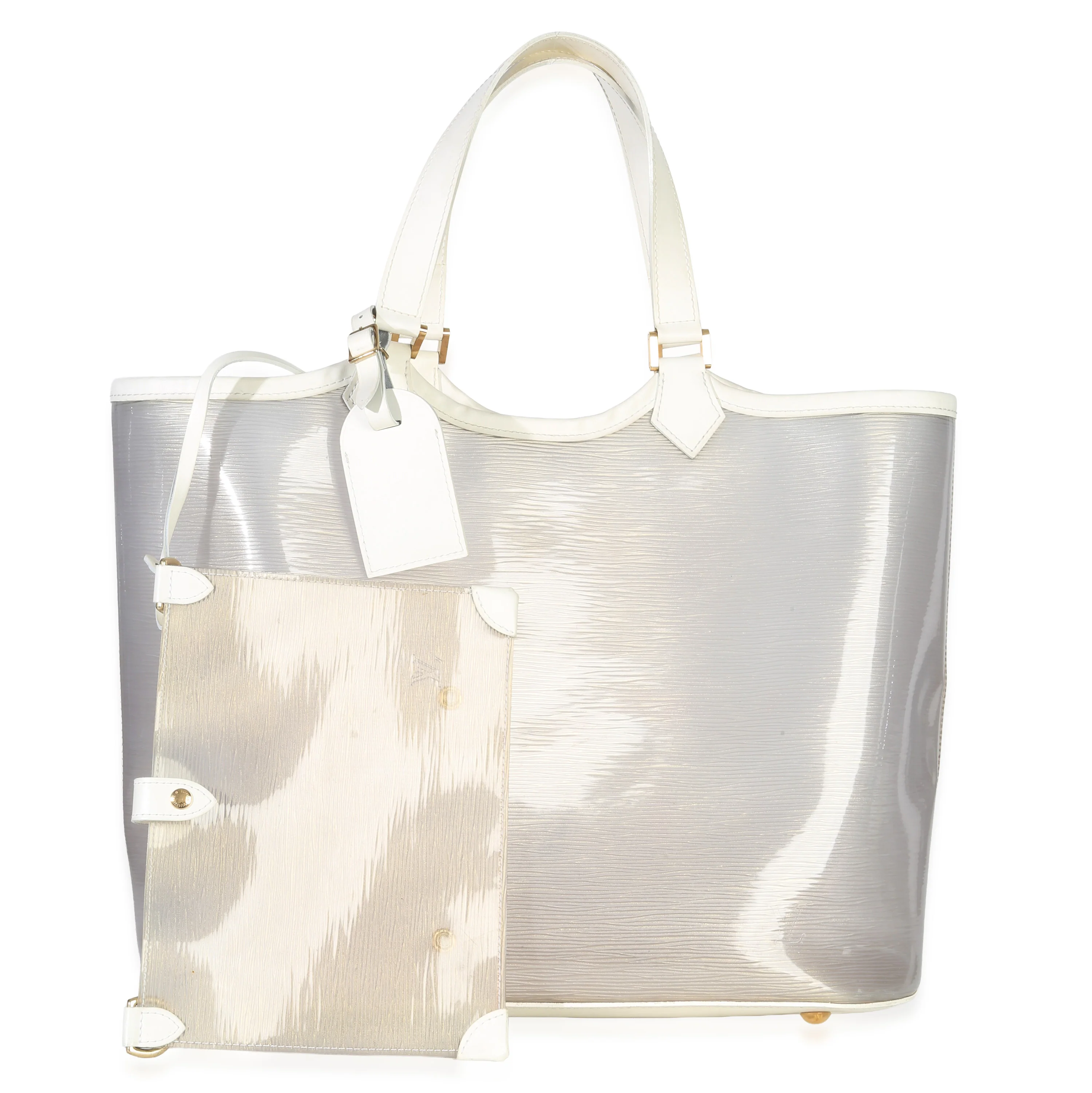White Epi Plage Vinyl Lagoon Bay Tote