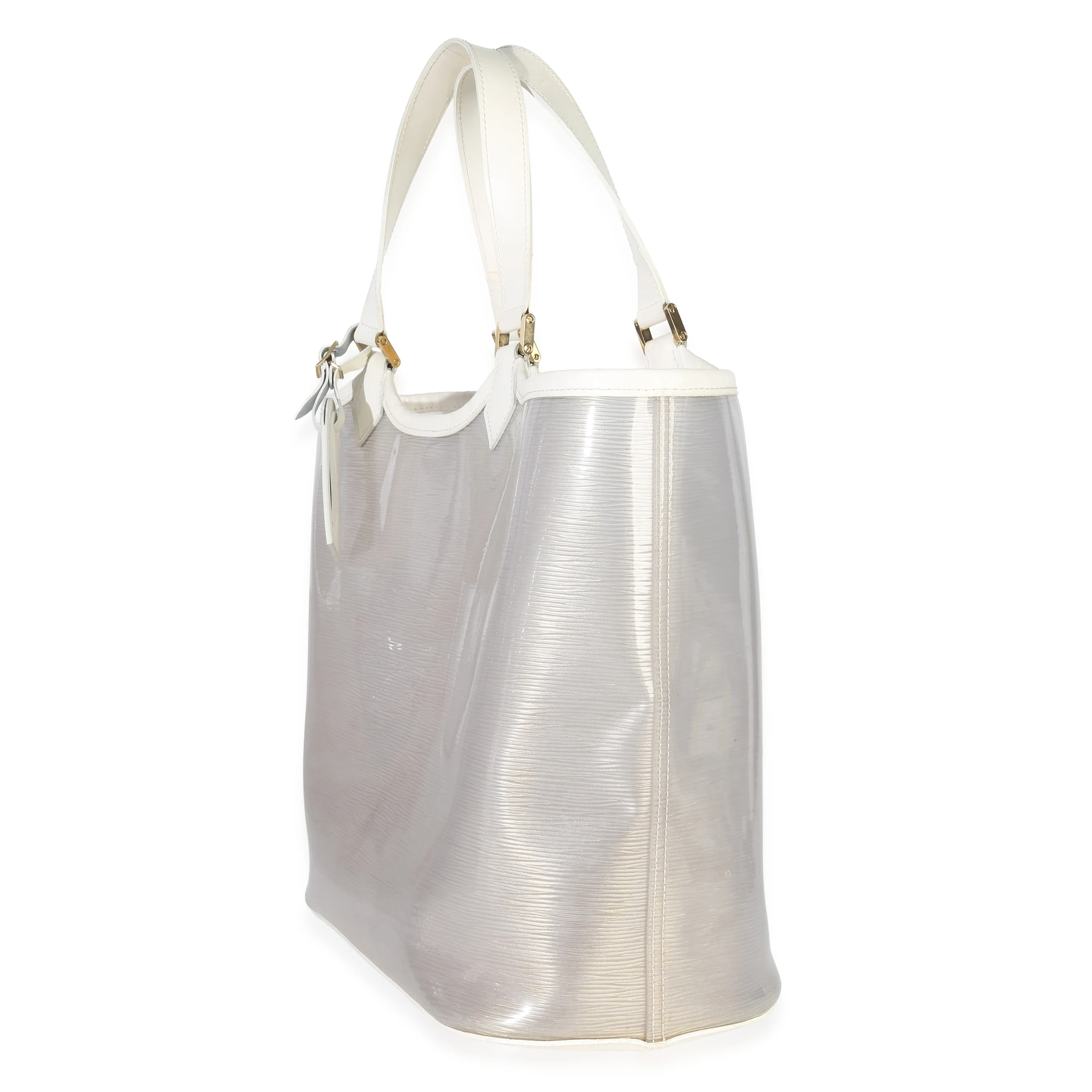 White Epi Plage Vinyl Lagoon Bay Tote - Image 2