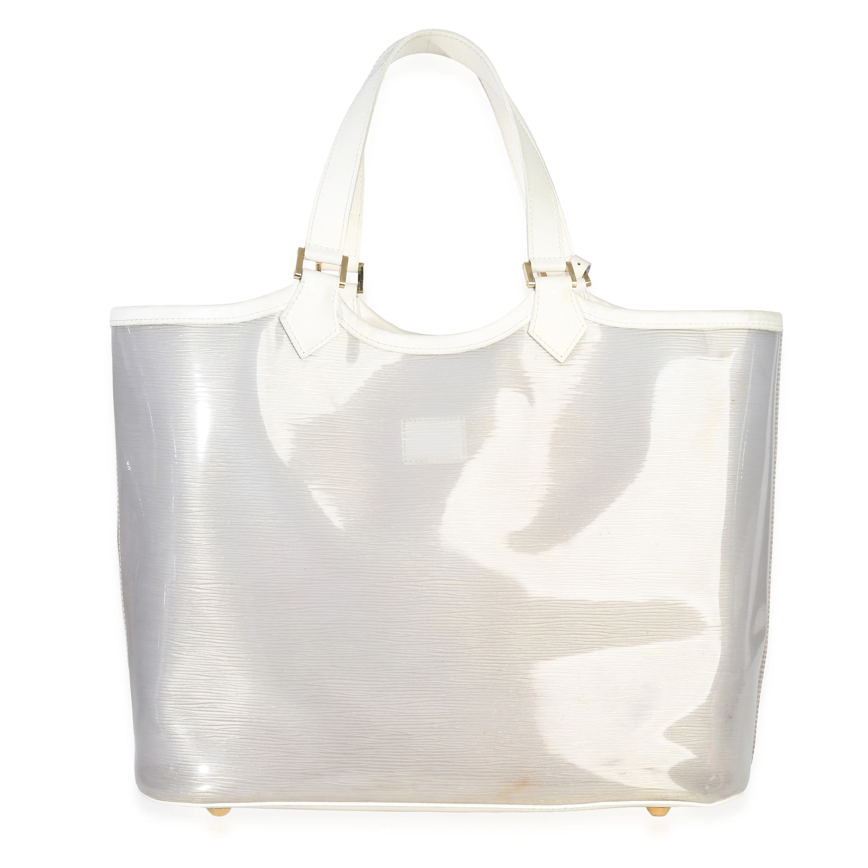 White Epi Plage Vinyl Lagoon Bay Tote - Image 4