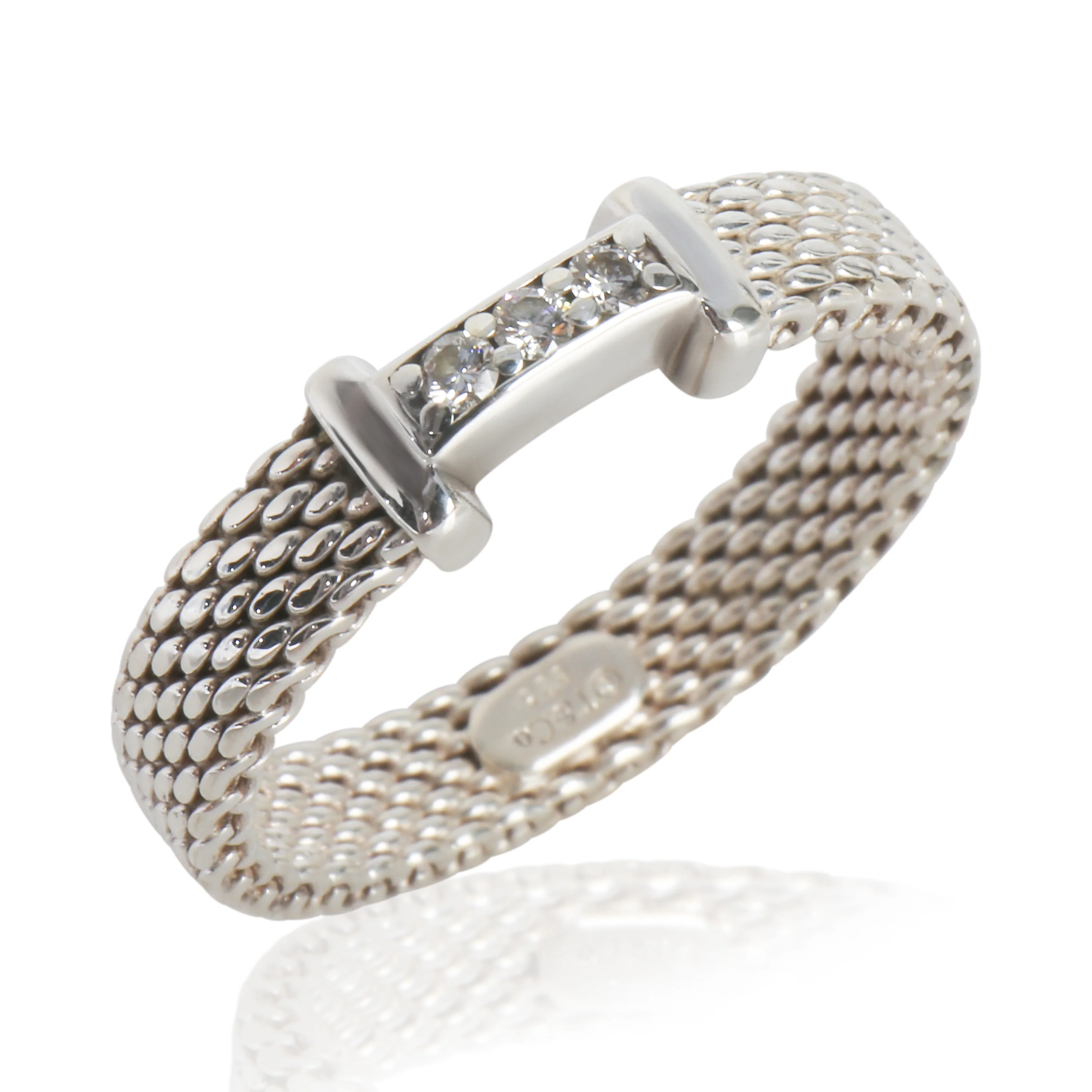 Sterling Silver Diamond Somerset Mesh Ring - Image 4