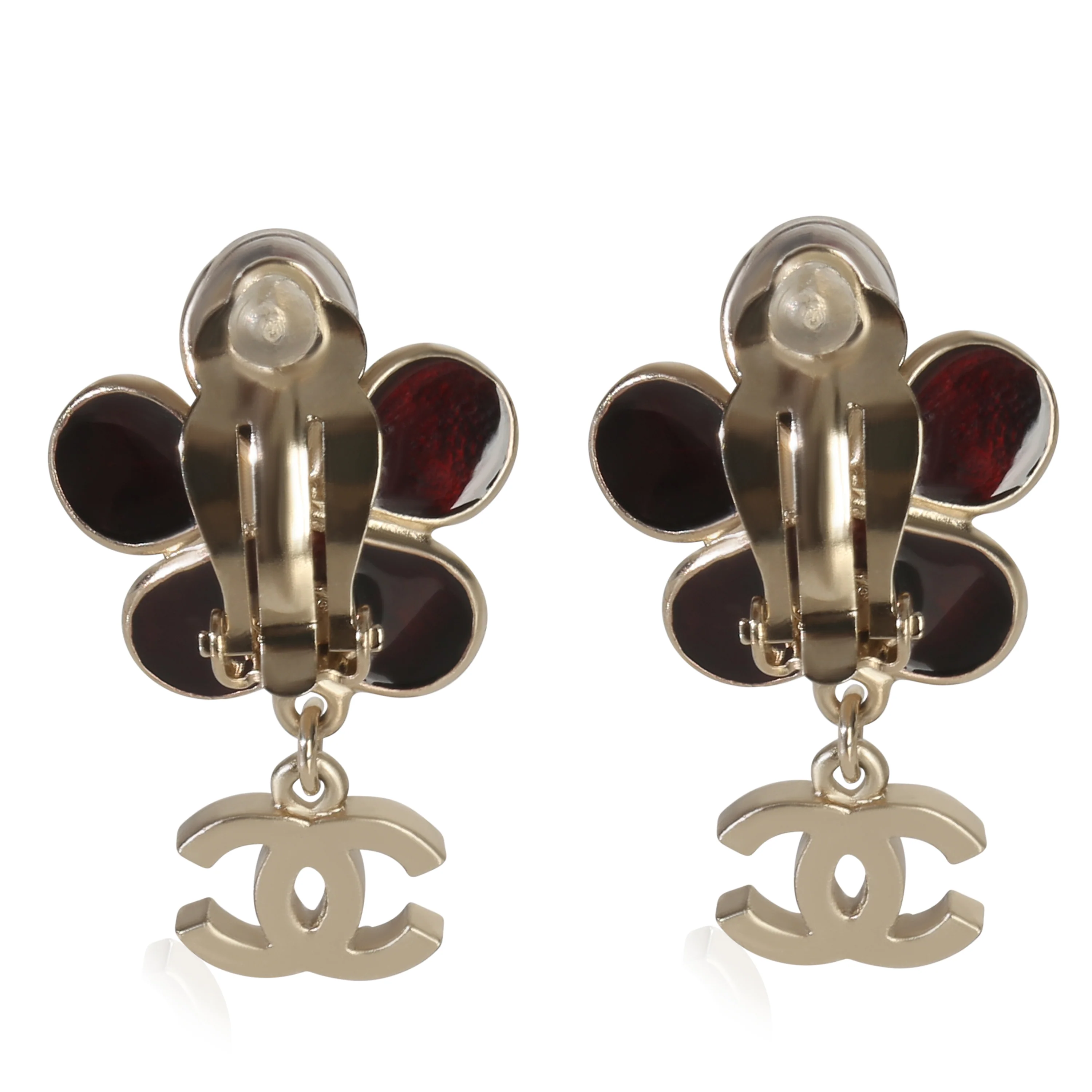 Gold-Plated 2013 Gripoix & Faux Pearl Flower Earrings - Image 3