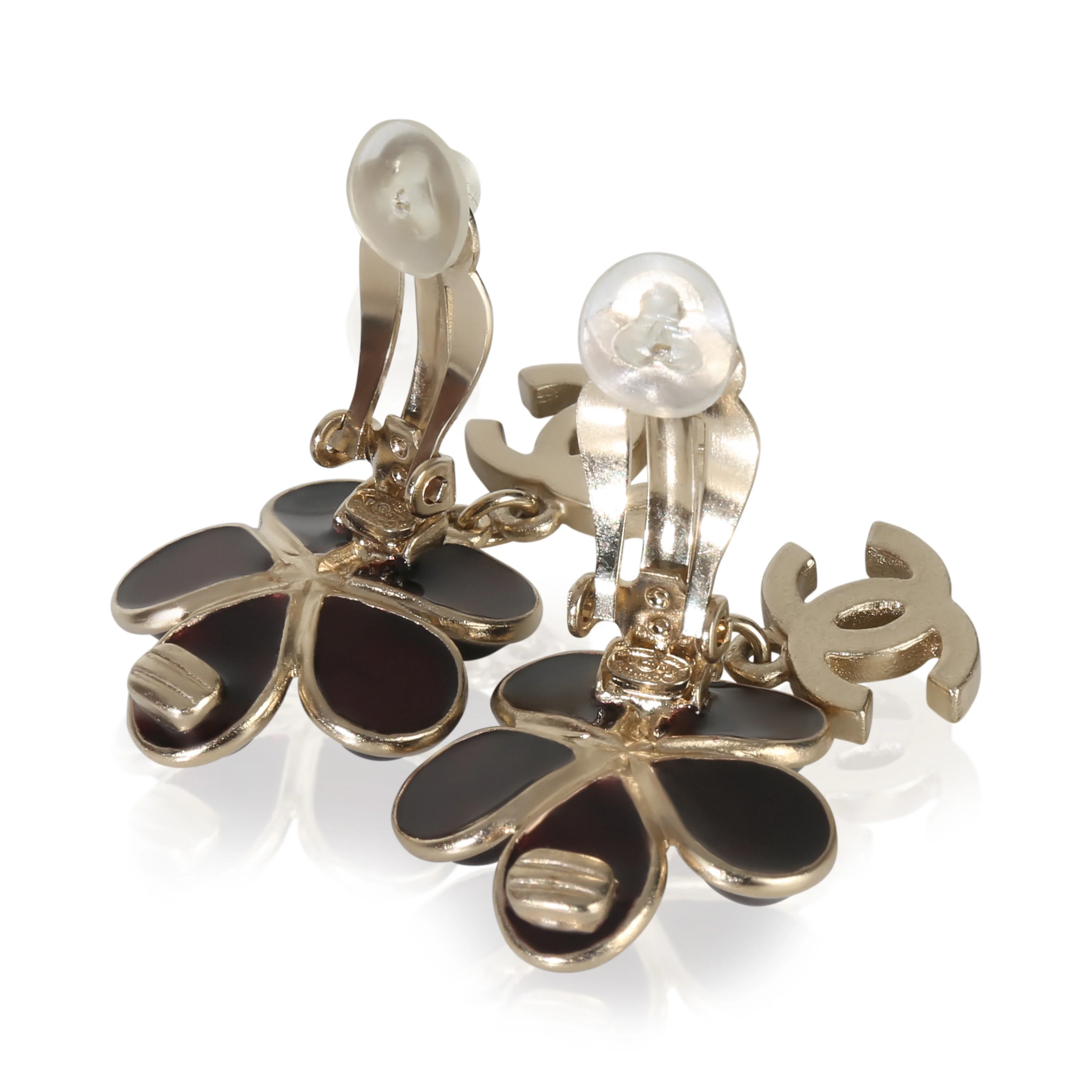 Gold-Plated 2013 Gripoix & Faux Pearl Flower Earrings - Image 4