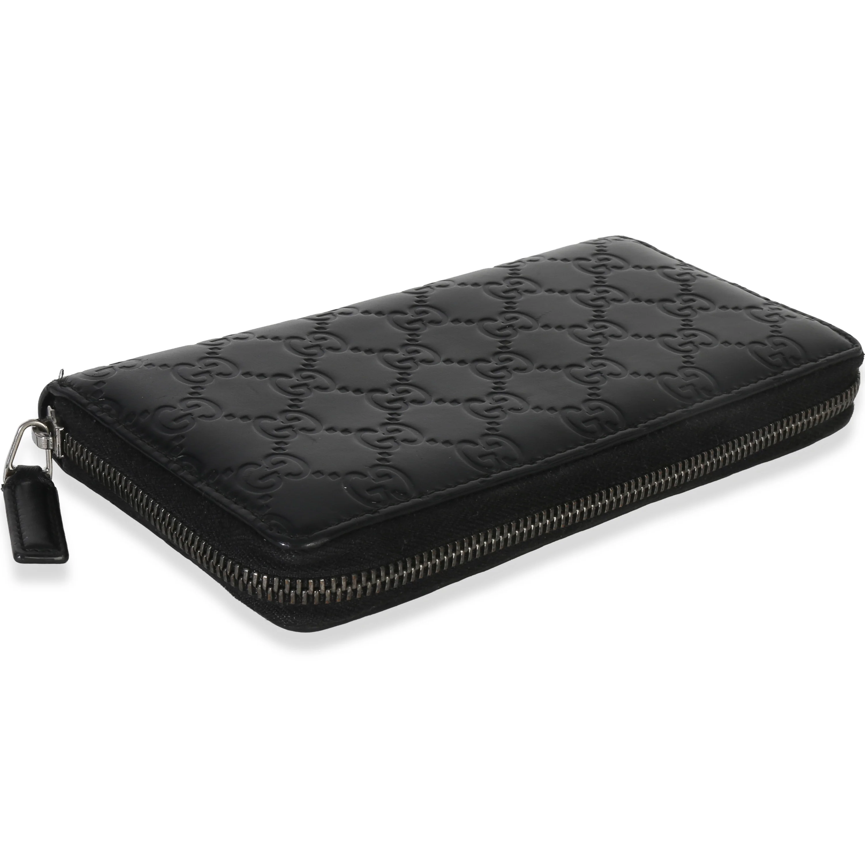 Black Guccissima Signature Zip Around Long Wallet - Image 6