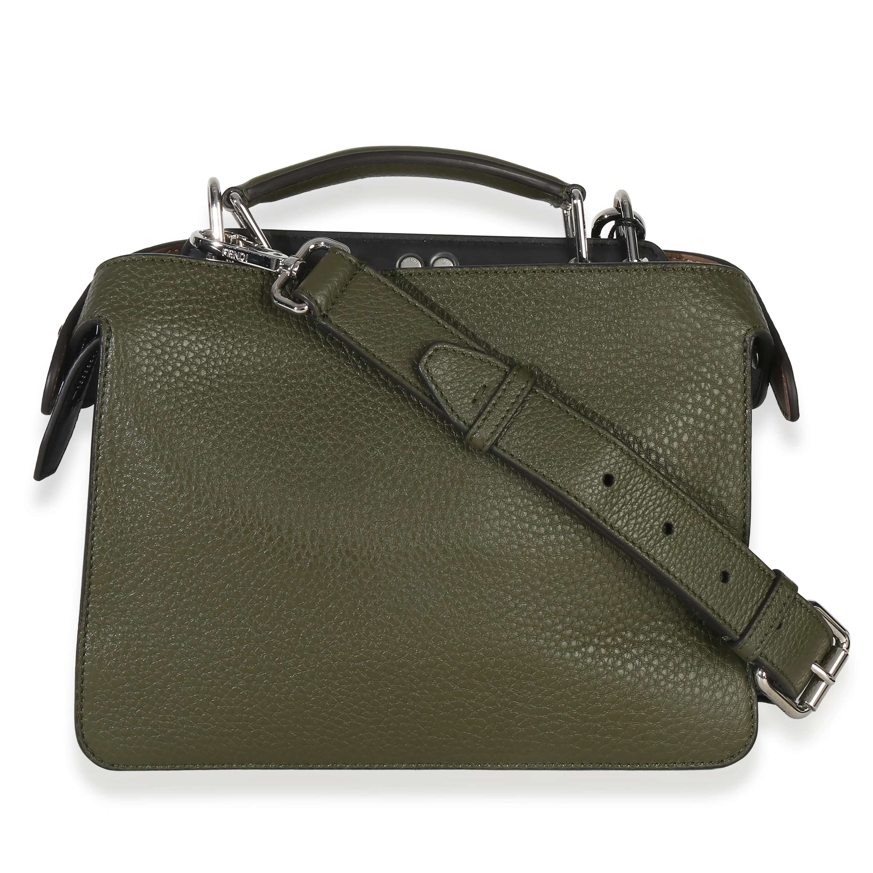Olive Calfskin Leather Mini Peekaboo ISeeU Bag - Image 4
